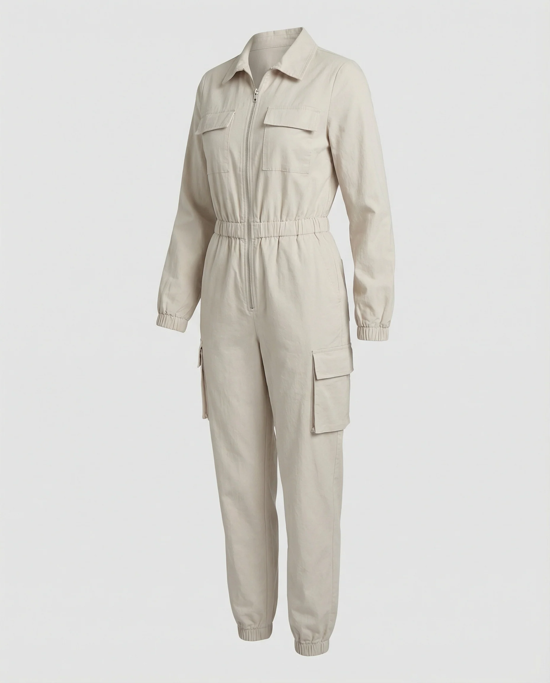 Damen Jumpsuit Elegant mit Cargo Taschen - Image 4
