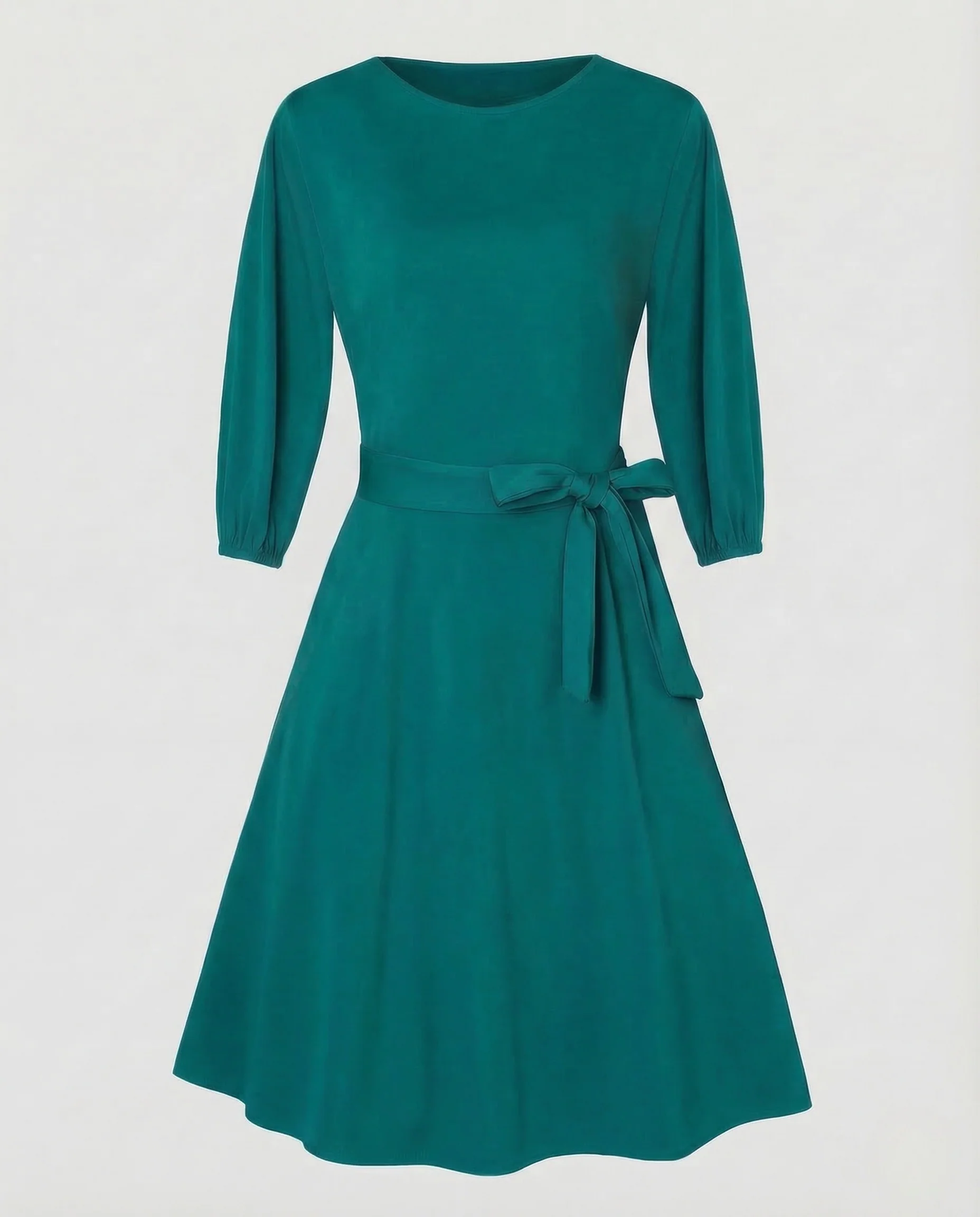 Damen A Linie Kleid Gürtel Bündchen - Image 8
