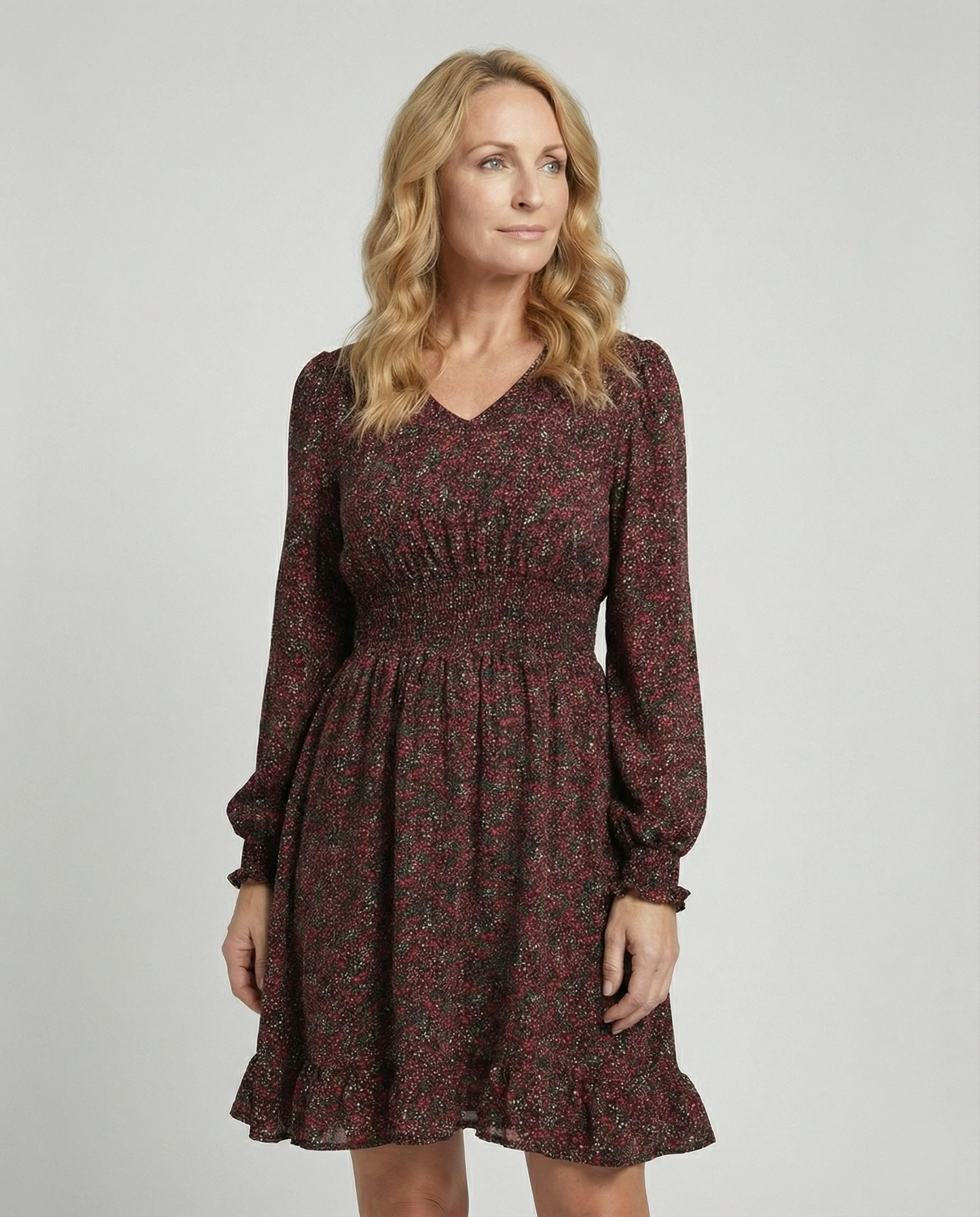 Damen A-Linie Kleid mit Smokbund - Image 5