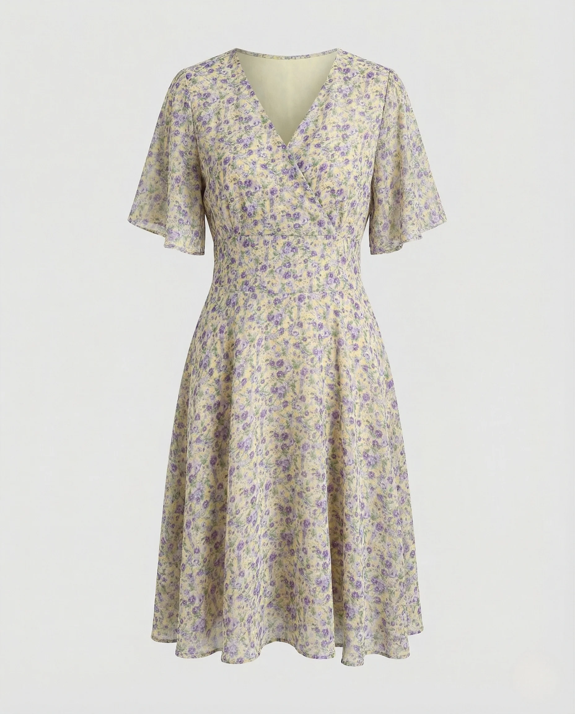 Damen A-Linien Kleid mit Flügelärmeln - Image 5