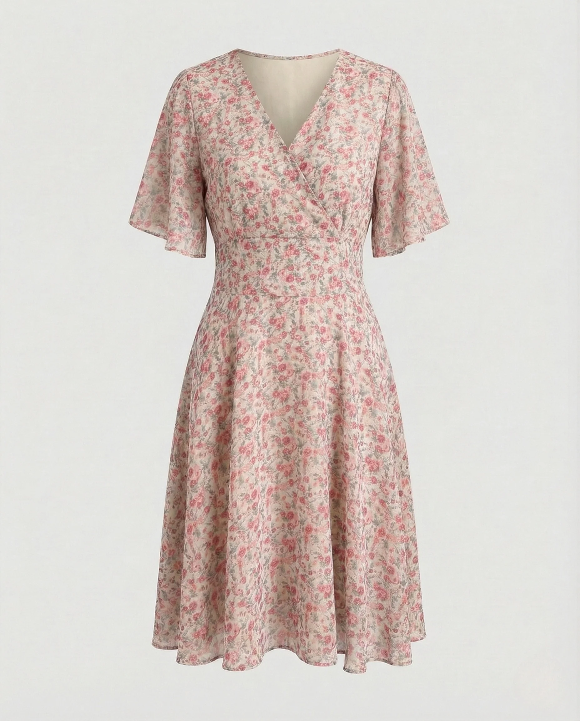 Damen A-Linien Kleid mit Flügelärmeln - Image 6