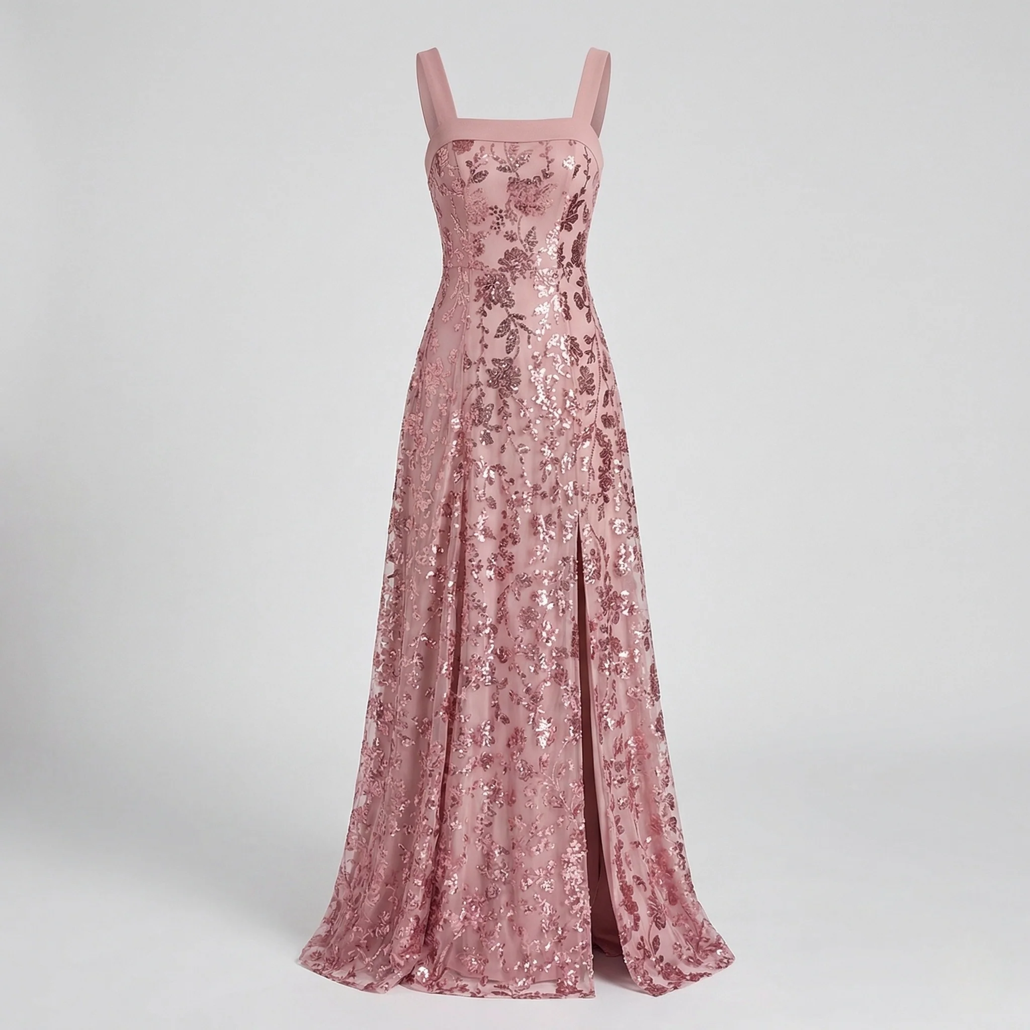 Damen Abendkleid Tailliert Pailletten Seitenschlitz - Image 5