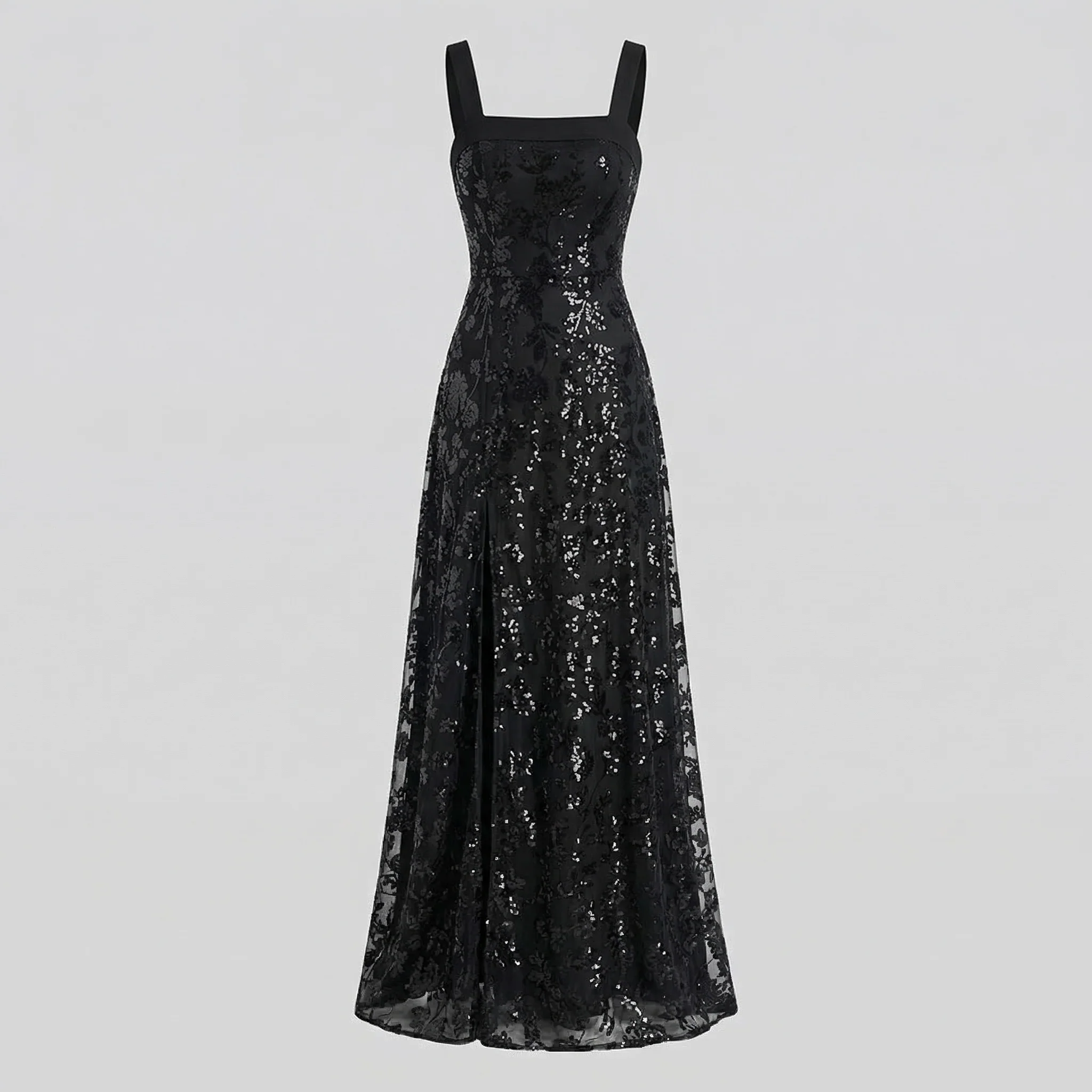 Damen Abendkleid Tailliert Pailletten Seitenschlitz - Image 6