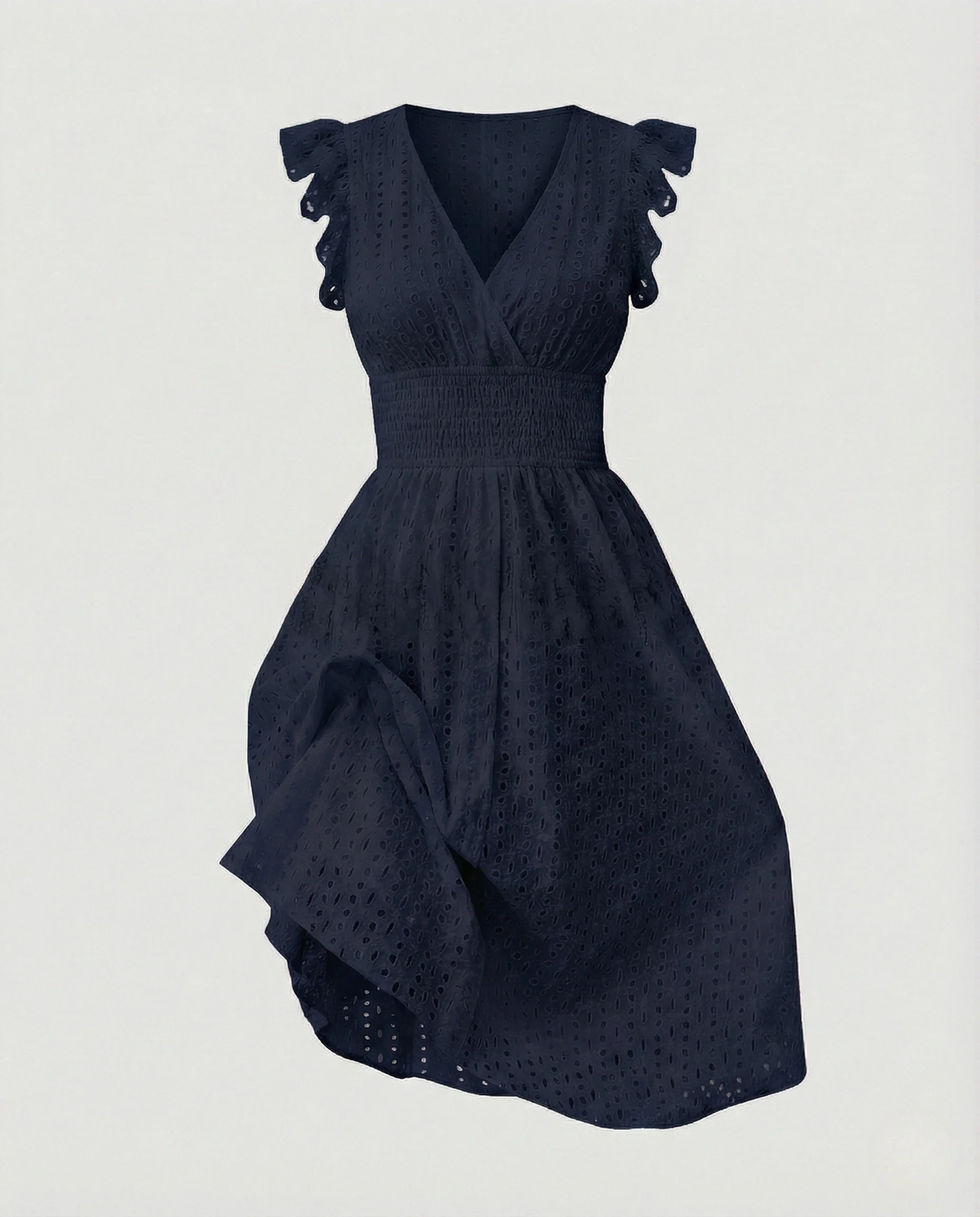 Damen Ajour-Spitzenkleid mit V-Ausschnitt - Image 9