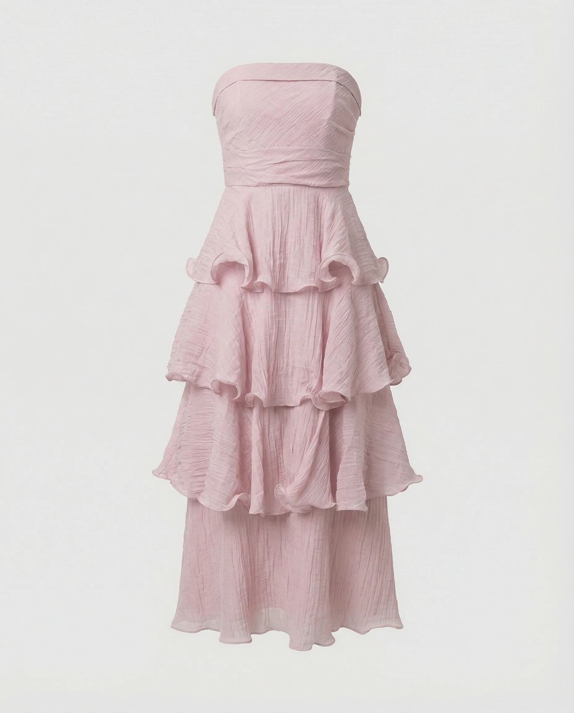 Damen Bandeau Maxikleid mit Volants - Image 3