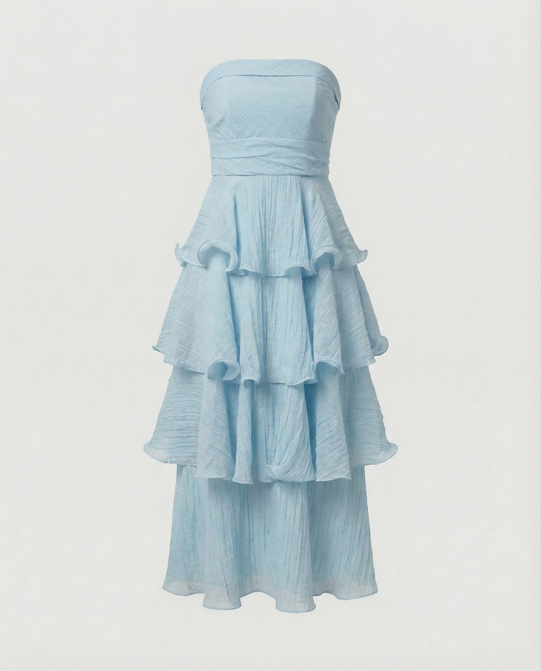 Damen Bandeau Maxikleid mit Volants - Image 4