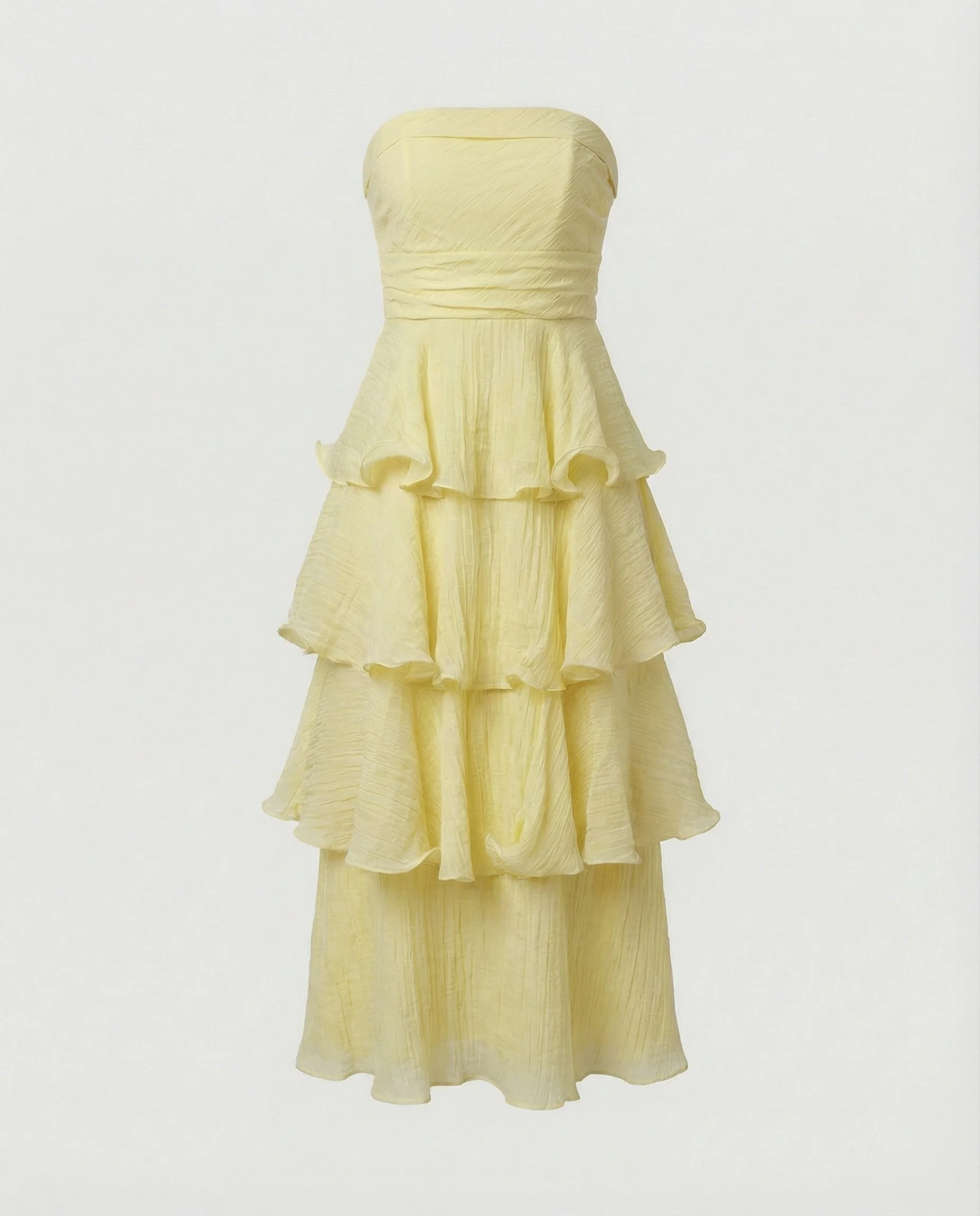 Damen Bandeau Maxikleid mit Volants - Image 5