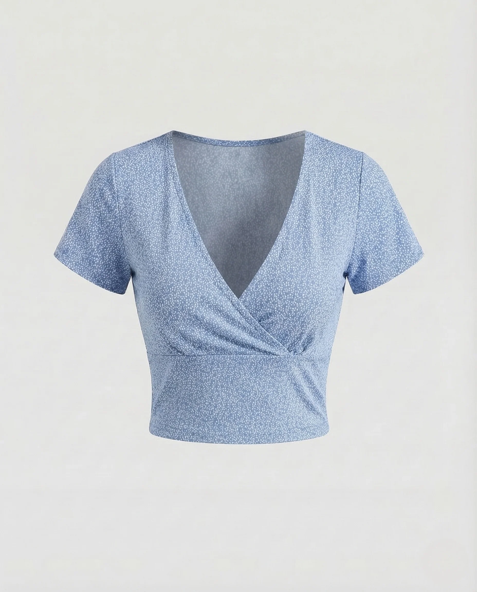 Damen Crop Top V Ausschnitt Blumenprint - Image 6