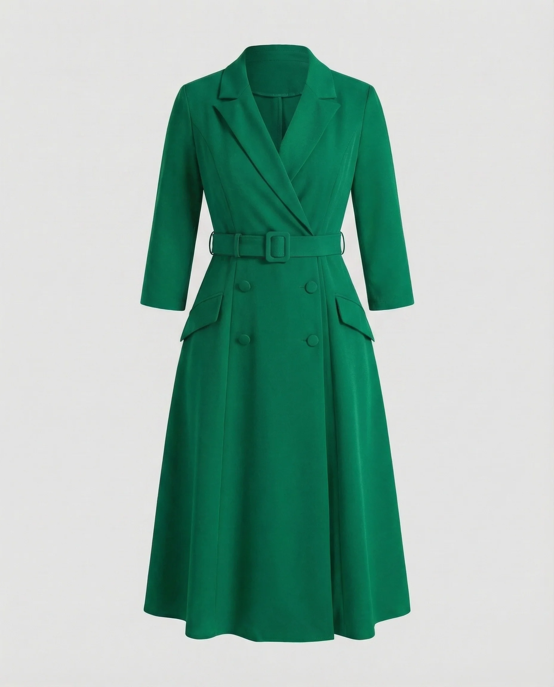 Damen Blazerkleid Midi Gürtel - Image 6