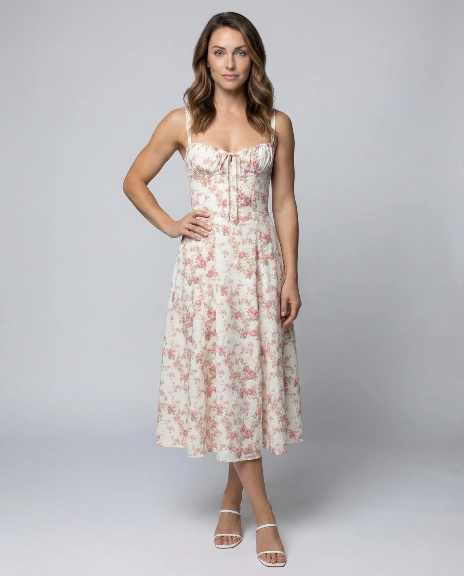 Damen Corsagen Midikleid Träger