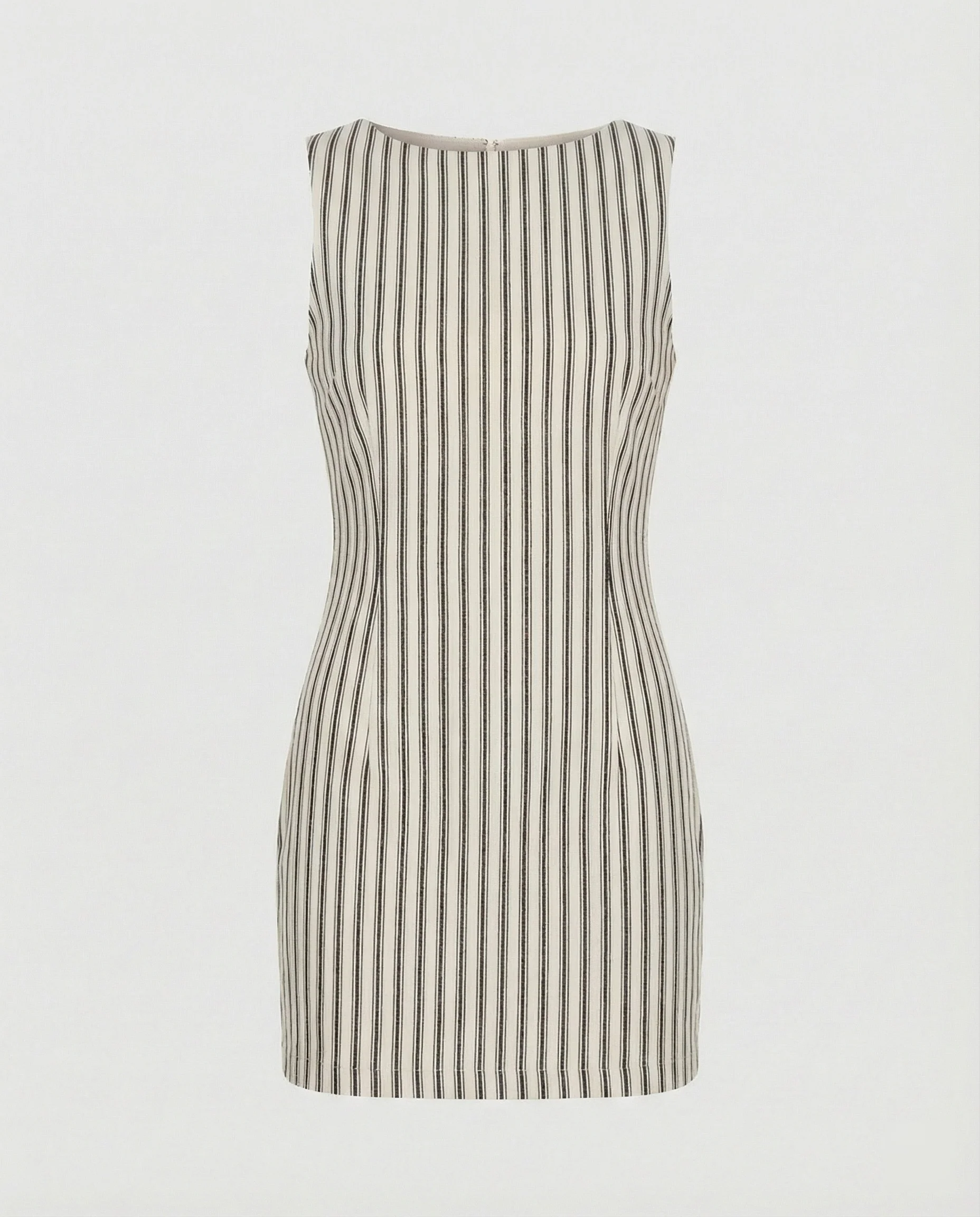 Gestreiftes Minikleid Tailliert Damen - Image 3