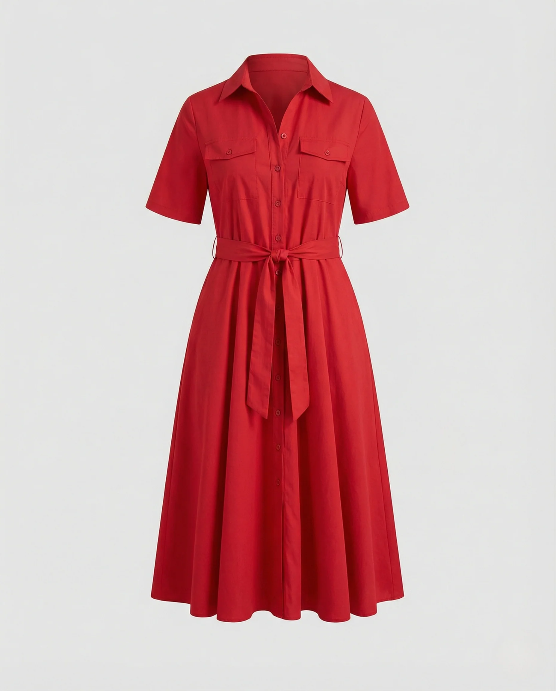 Damen Hemdblusenkleid mit Bindegürtel - Image 5