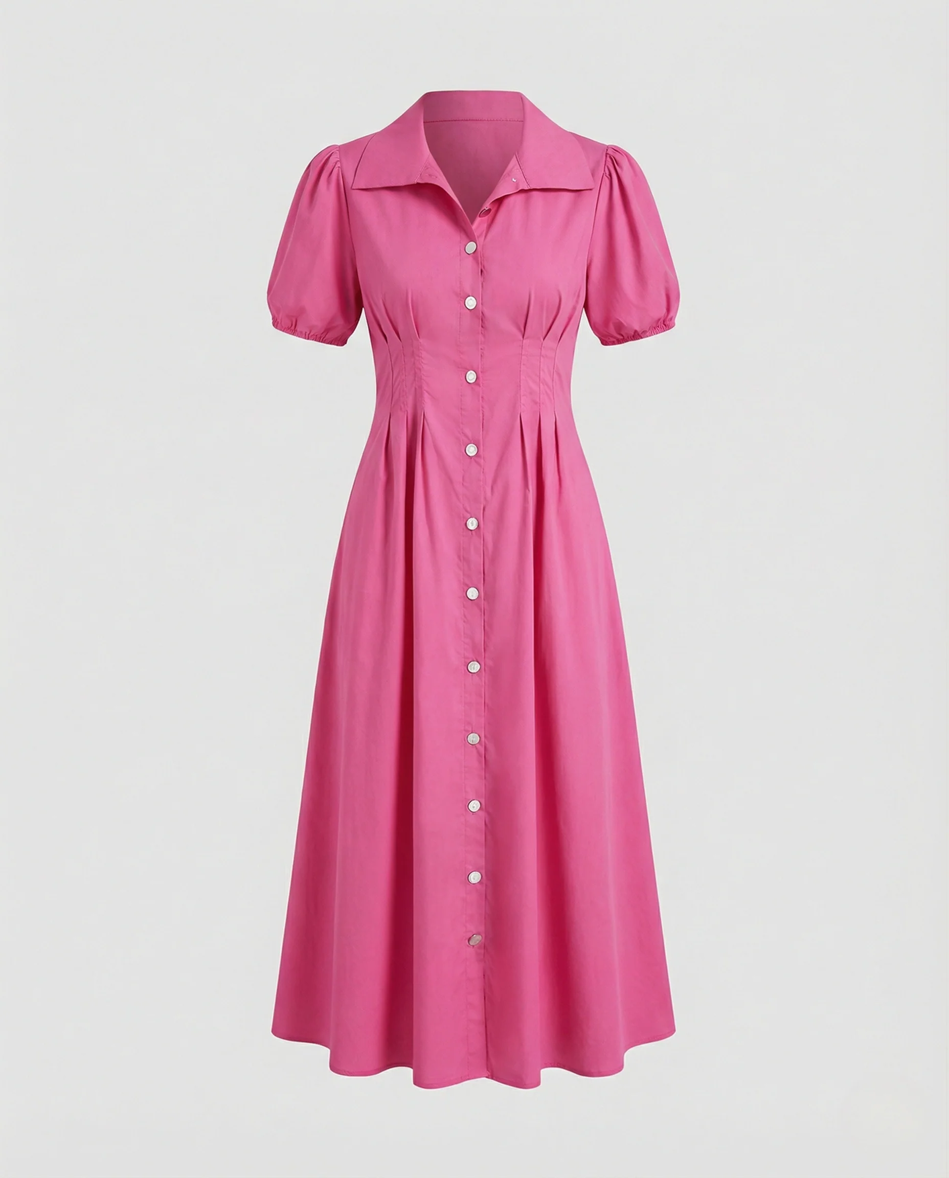 Damen Hemdblusenkleid mit Puffärmeln - Image 6
