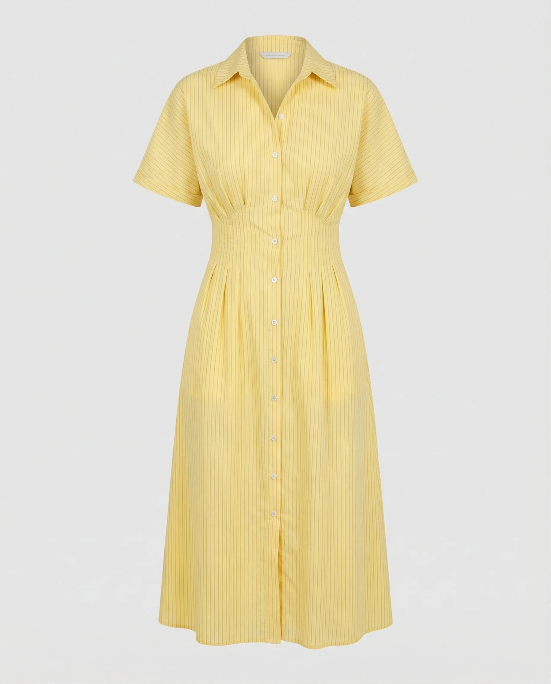 Damen Hemdkleid Midi mit Plissee - Image 5