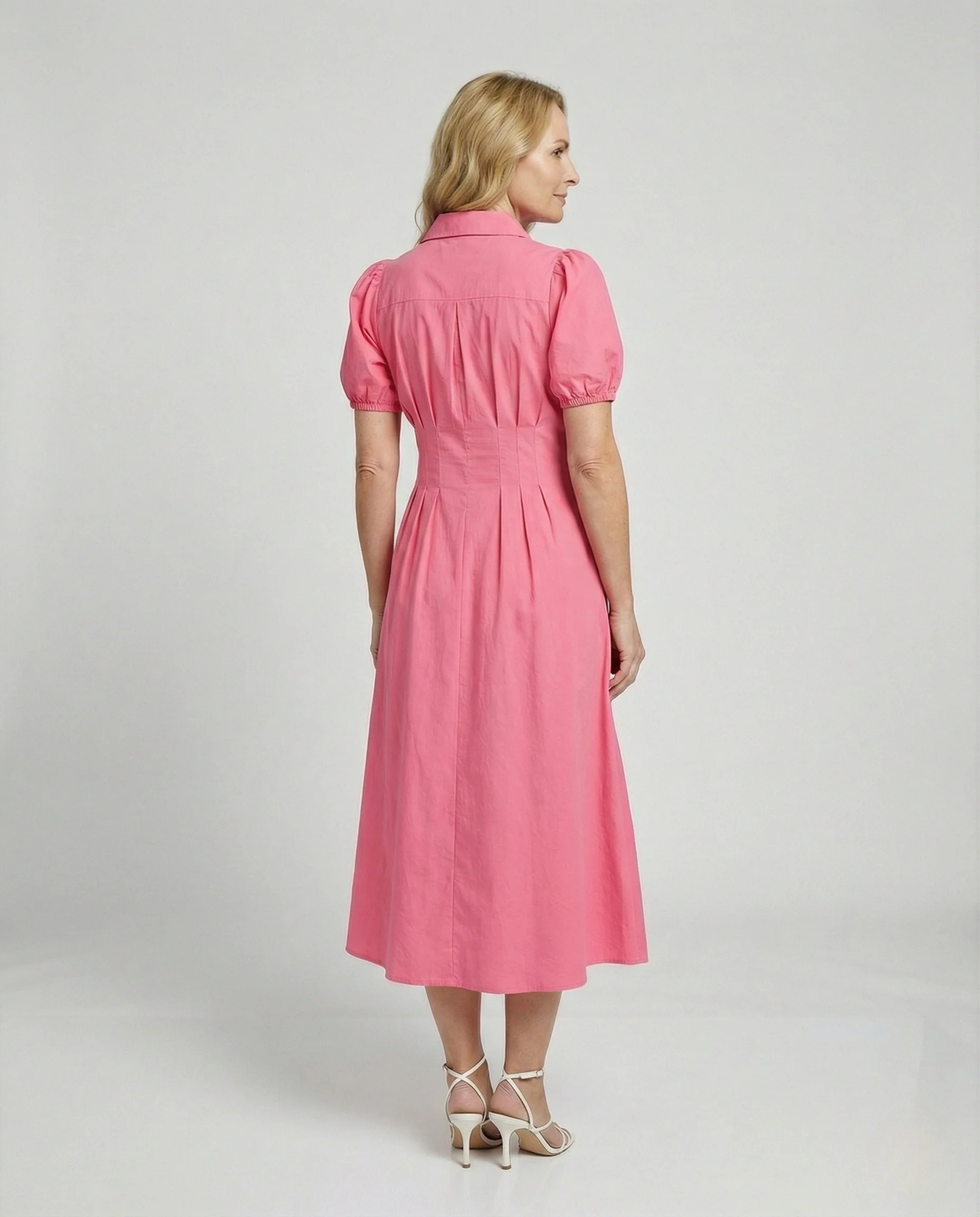 Damen Hemdkleid mit Puffärmeln - Image 2