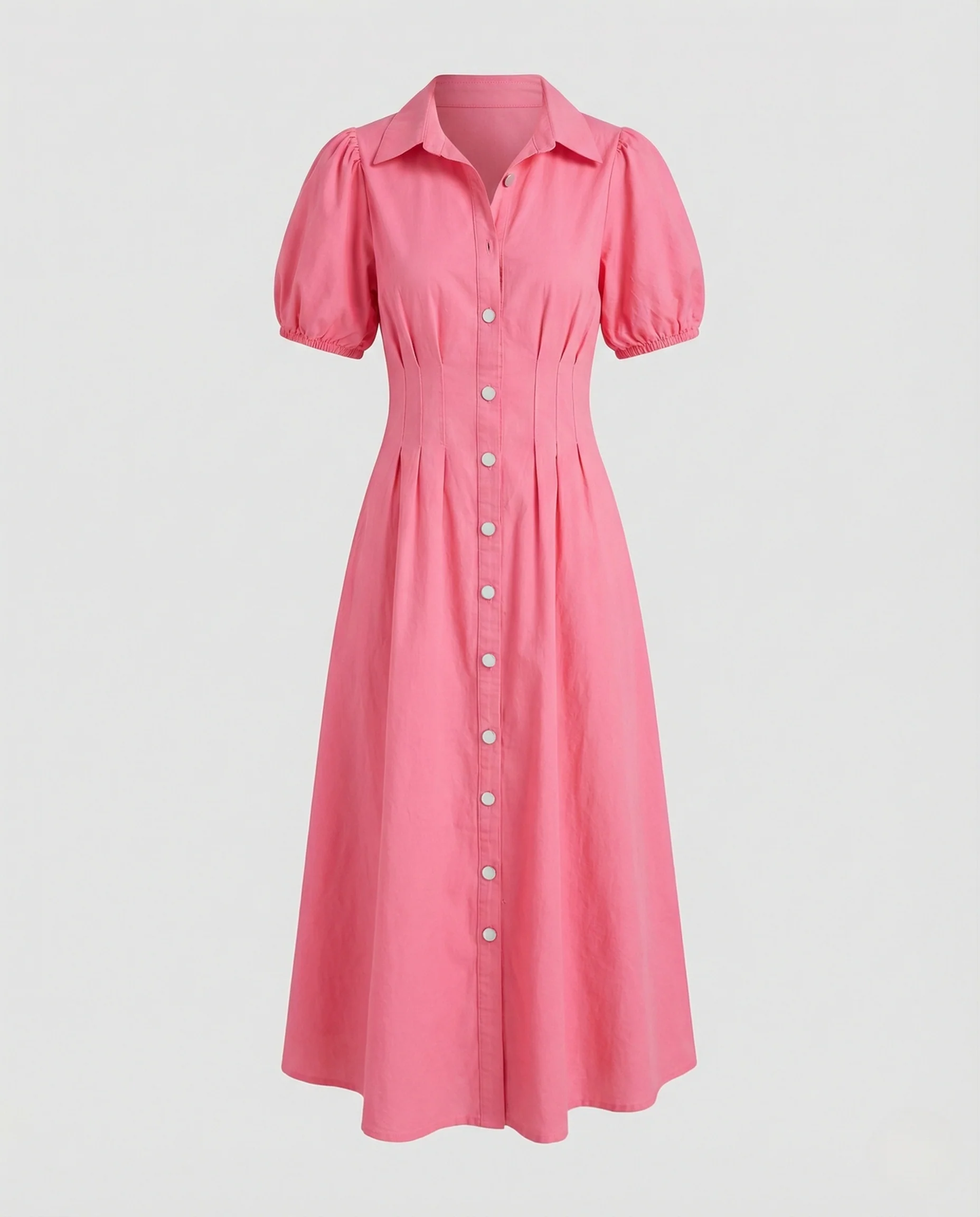 Damen Hemdkleid mit Puffärmeln - Image 5