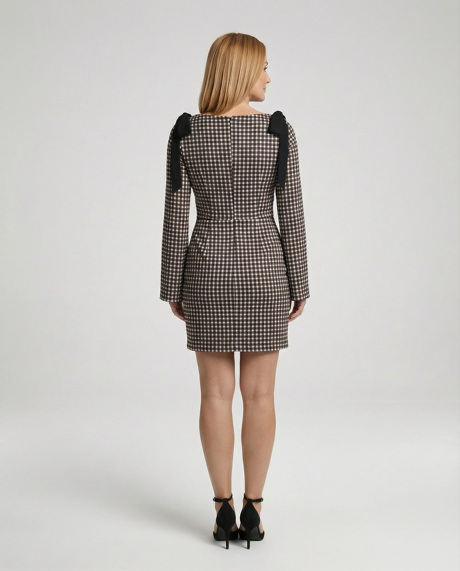 Damen Etuikleid kariert elegant - Image 2