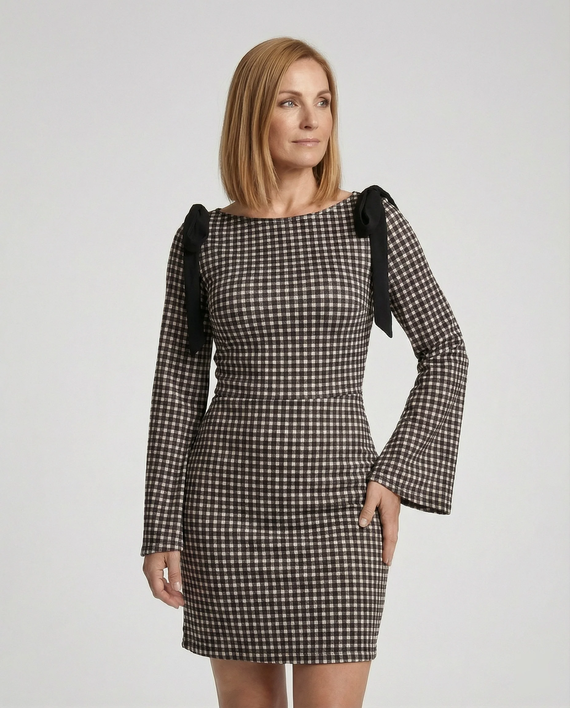 Damen Etuikleid kariert elegant - Image 5