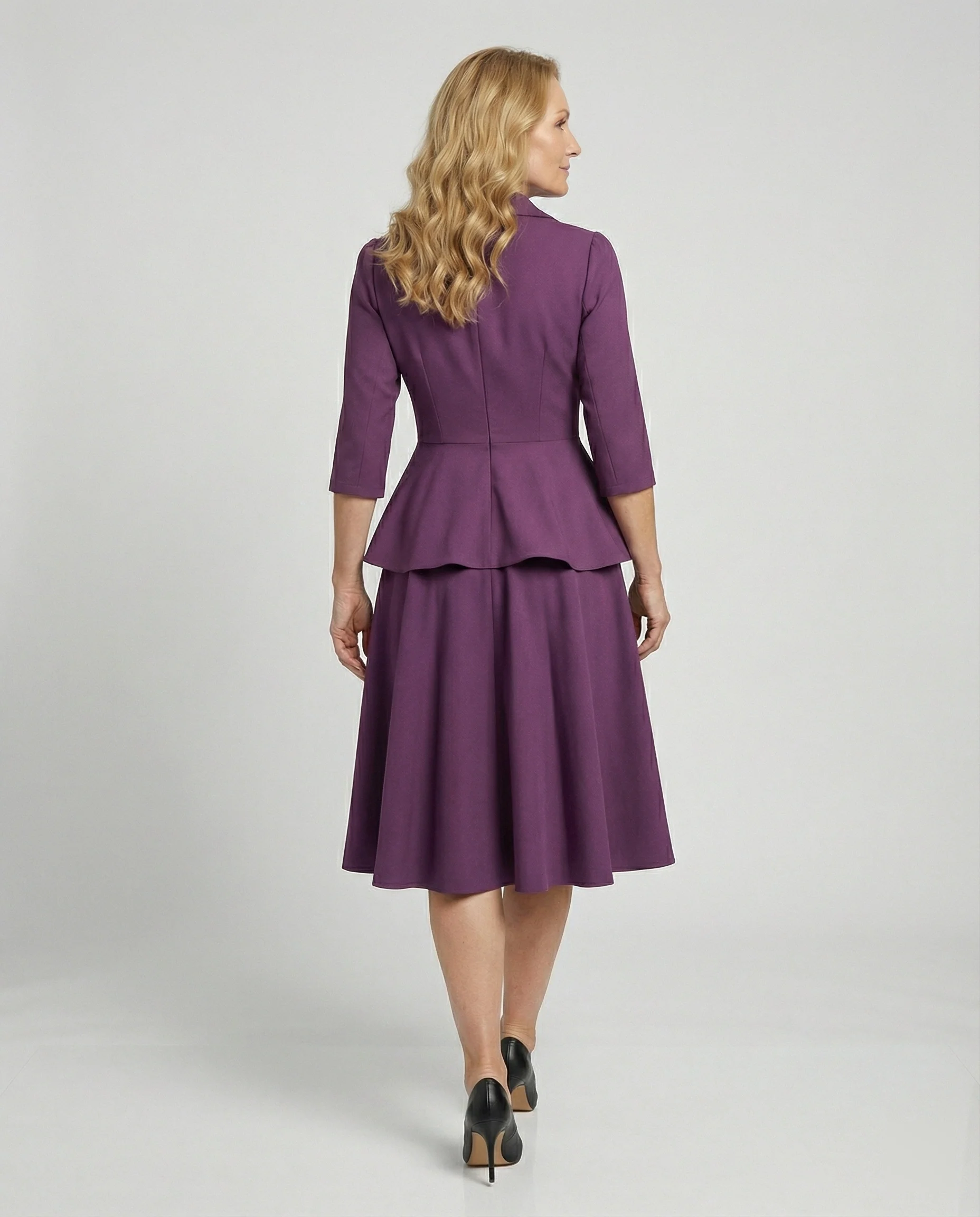 Damen Midikleid elegant mit Schößchen - Image 2