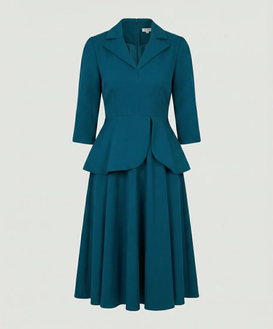 Damen Midikleid elegant mit Schößchen - Image 6
