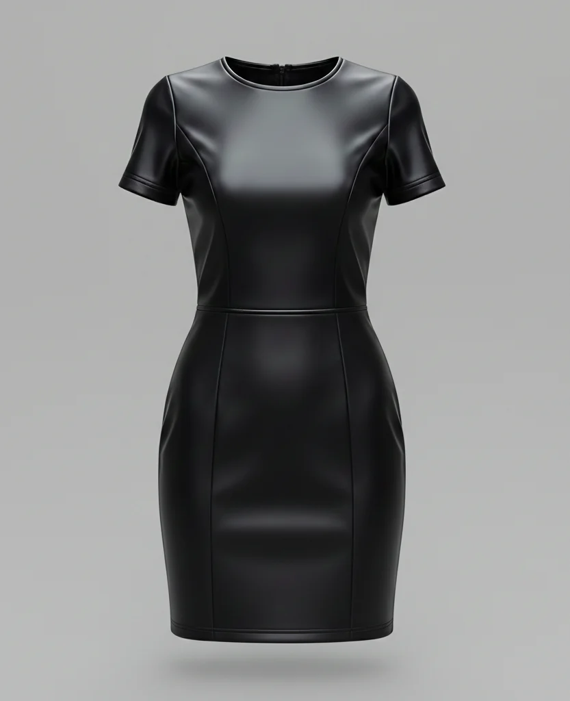 Damen Kunstleder Minikleid Figurbetont - Image 5