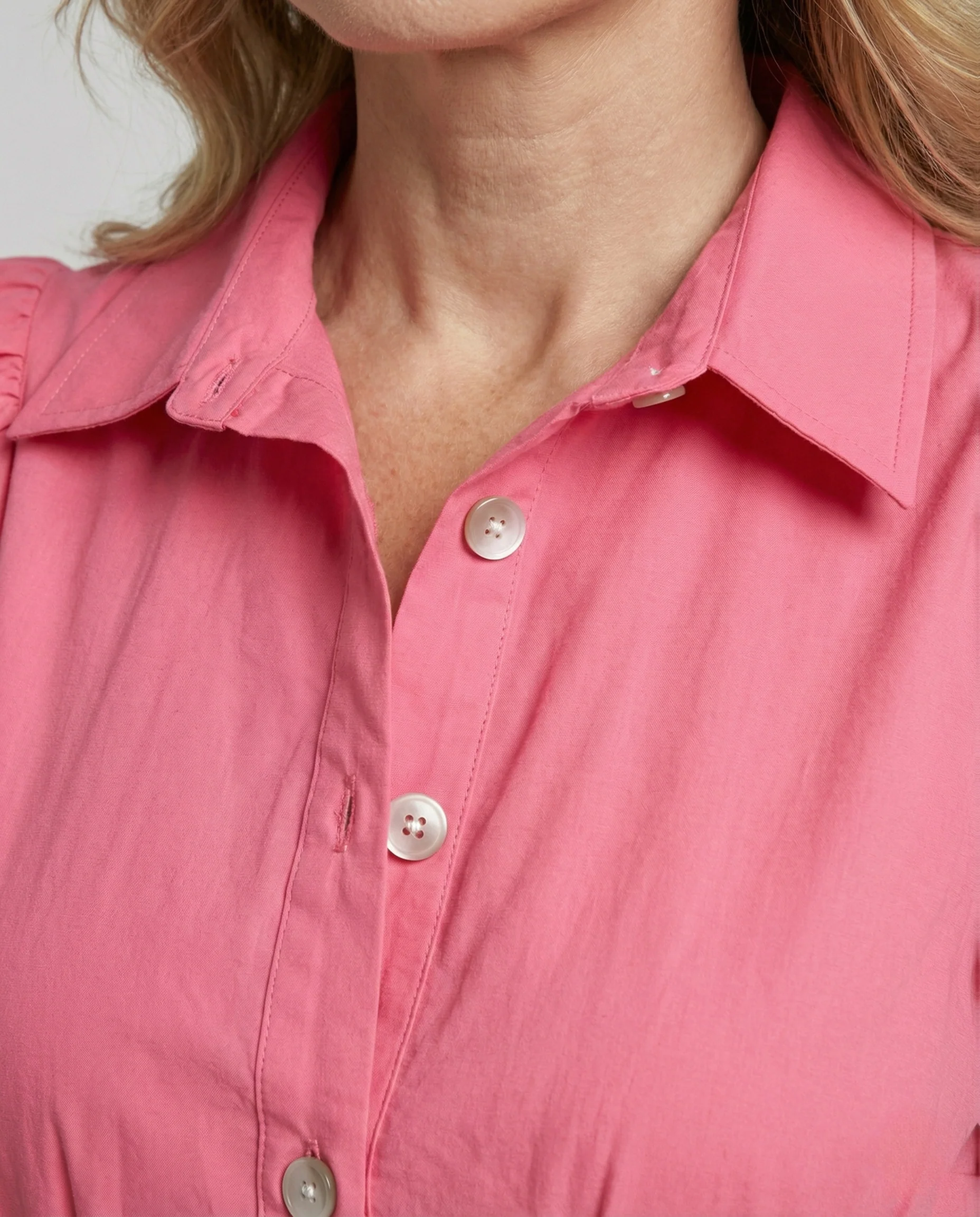 Damen Maxikleid mit Hemdkragen und Puffärmeln - Image 4