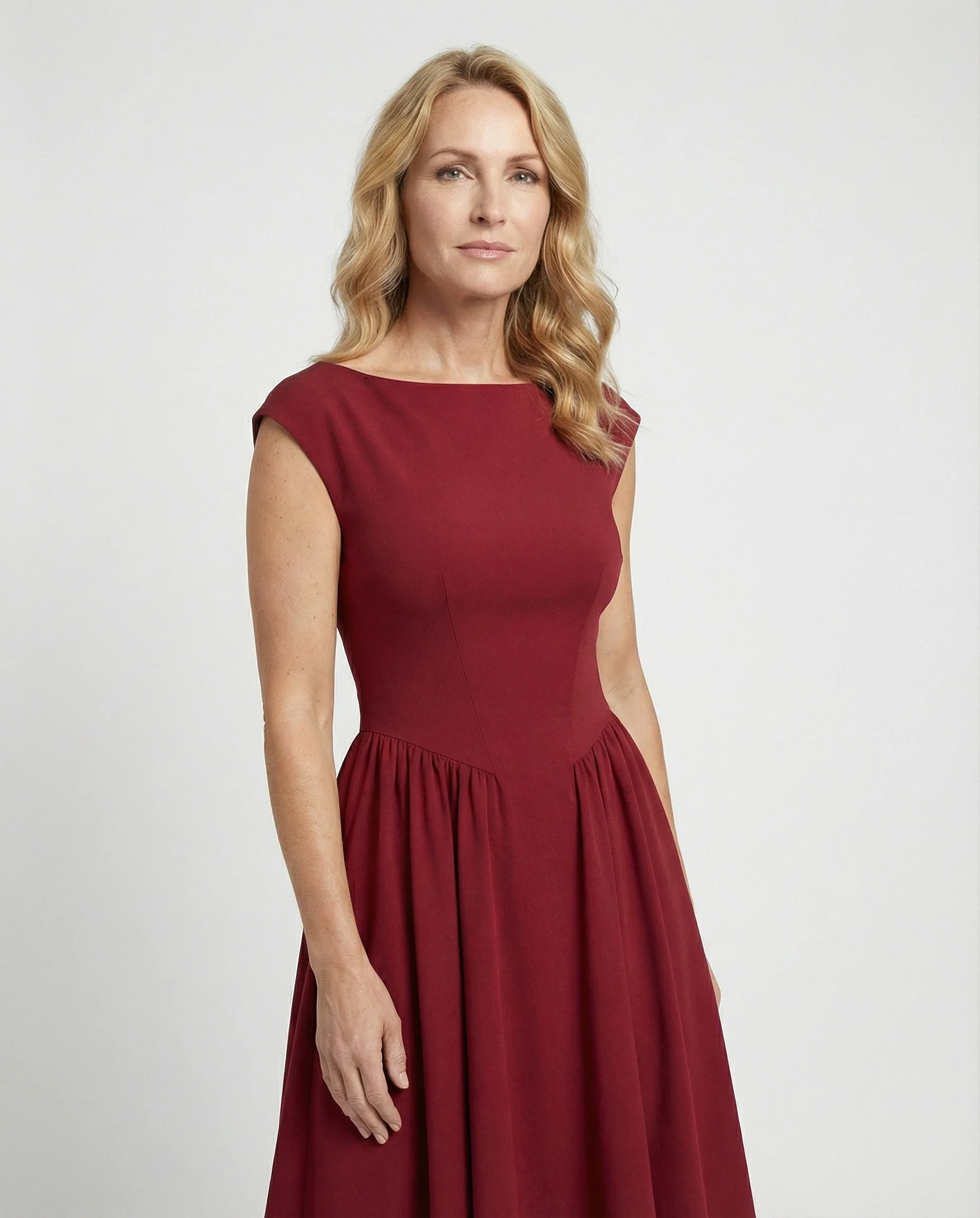 Damen Midikleid mit Tellerrock