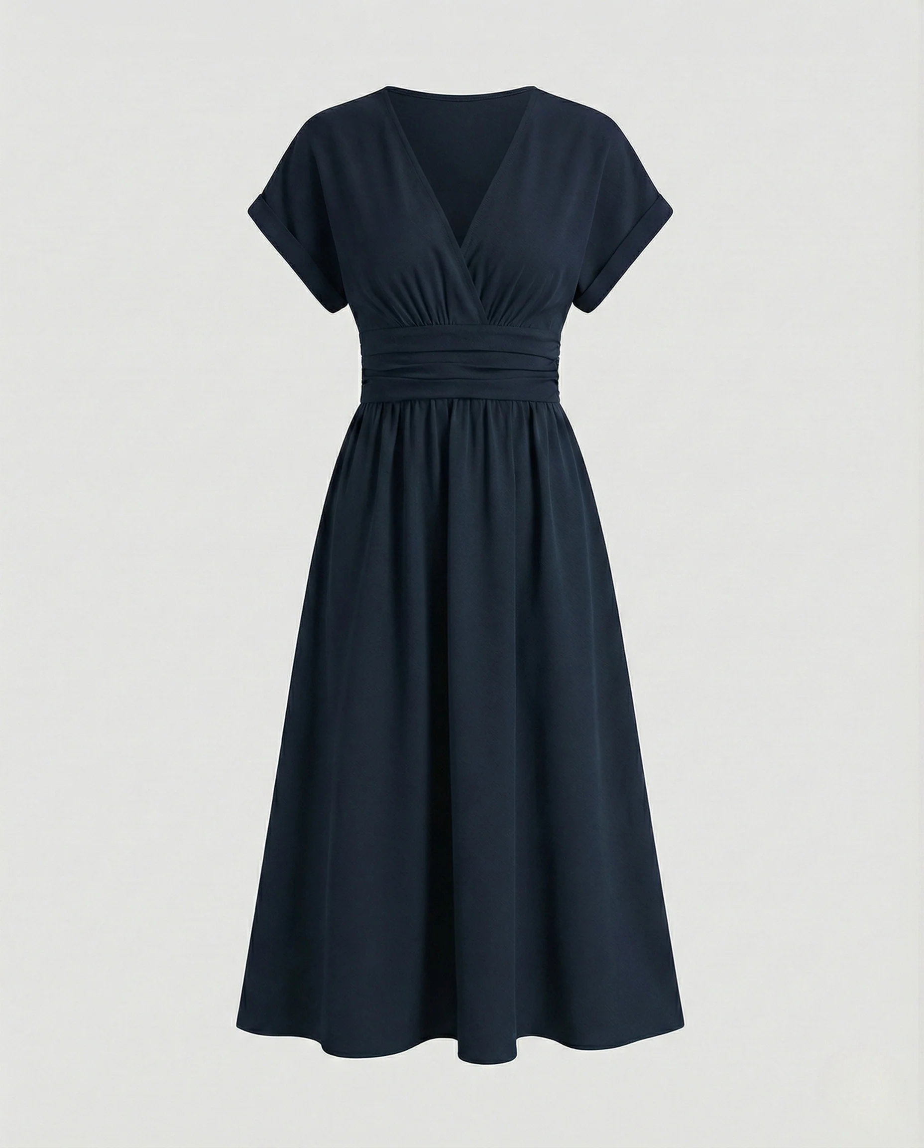 Freizeitkleid Damen Midikleid V-Ausschnitt - Image 8
