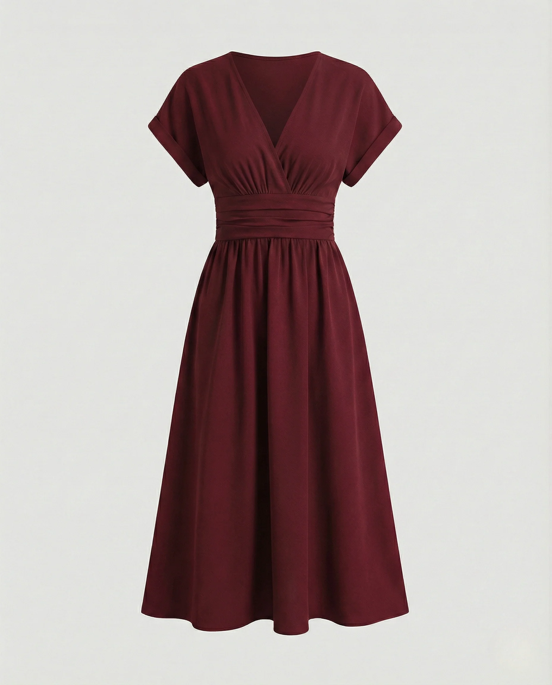 Freizeitkleid Damen Midikleid V-Ausschnitt - Image 9