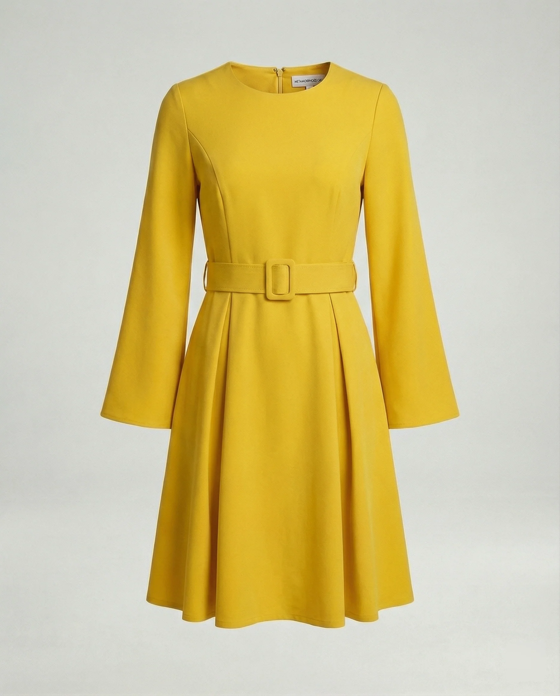 Midikleid Mit Glockenärmeln Tailliert Damen - Image 2
