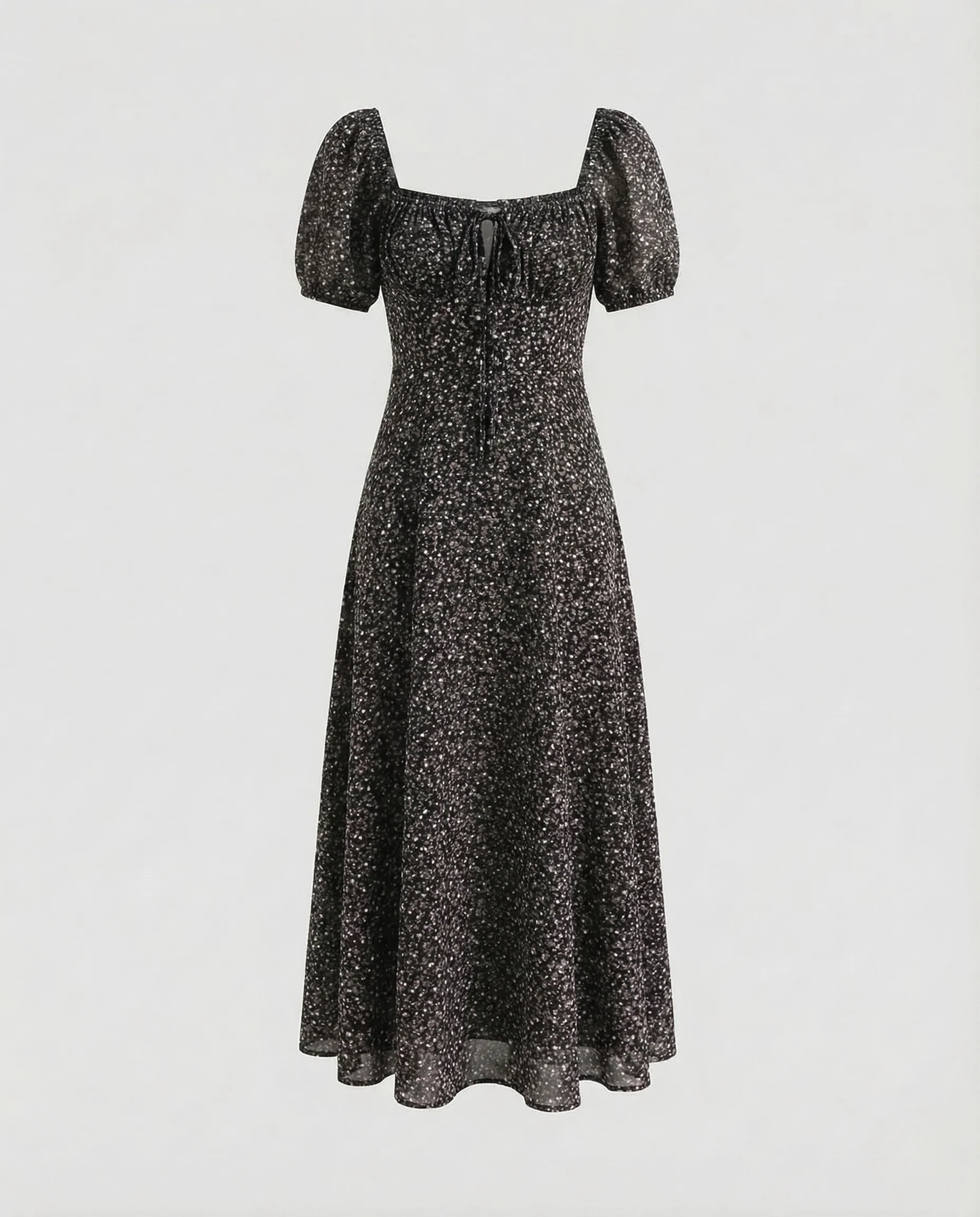 Damen Midikleid Puffärmel Korsage - Image 15