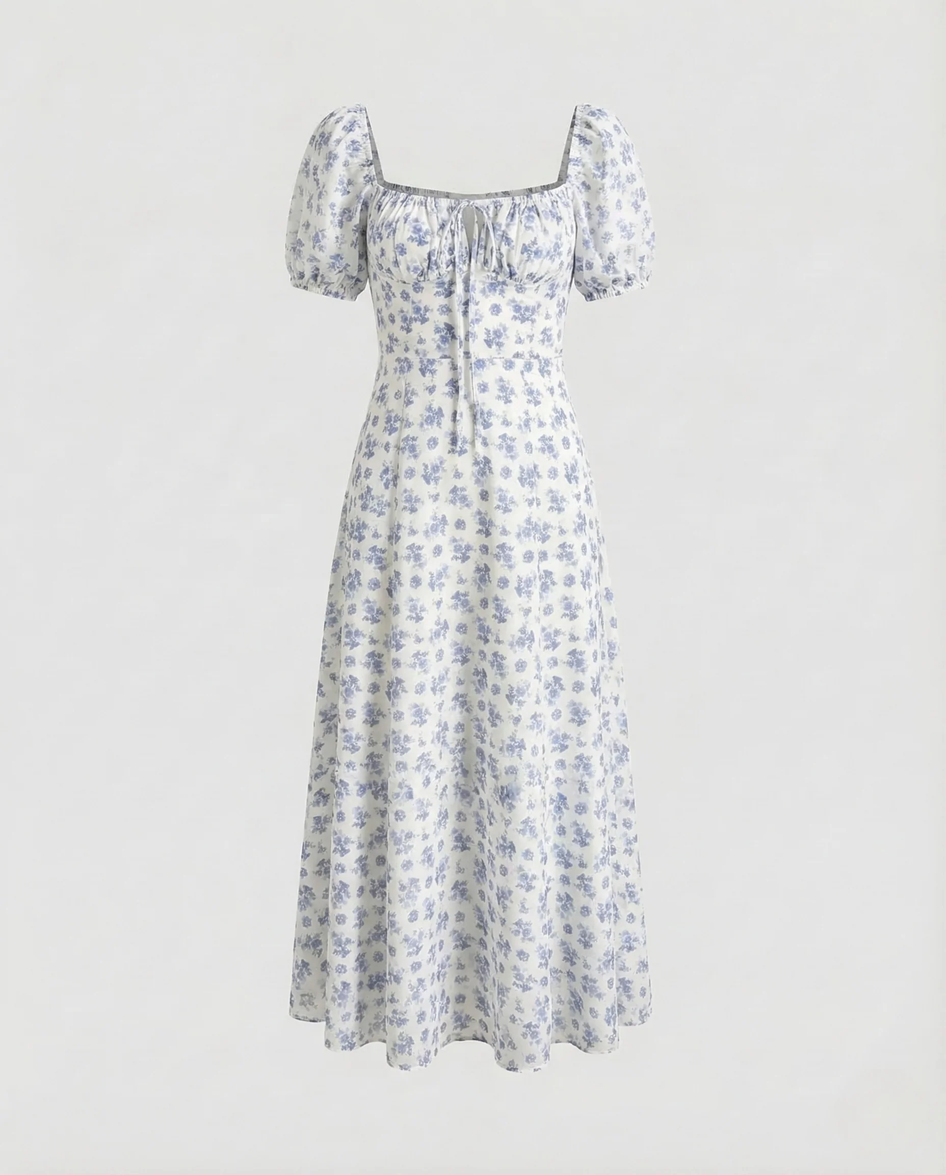 Damen Midikleid Puffärmel Korsage - Image 17