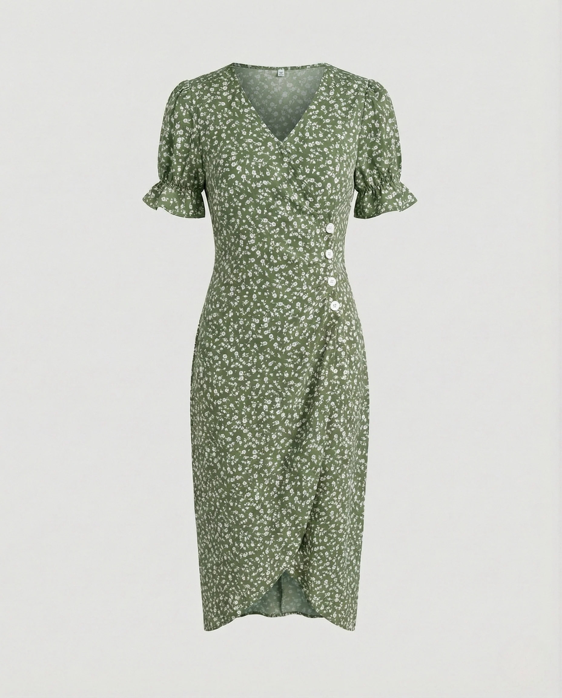 Tailliertes Midikleid Mit Puffärmeln Damen - Image 10