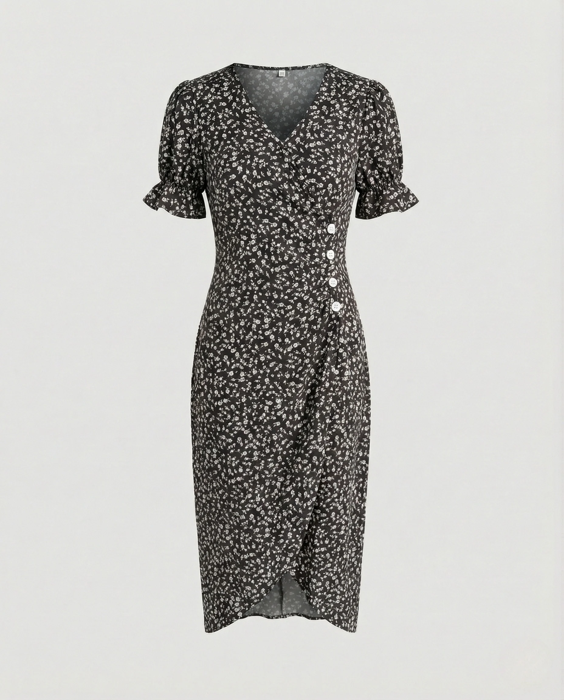 Tailliertes Midikleid Mit Puffärmeln Damen - Image 11