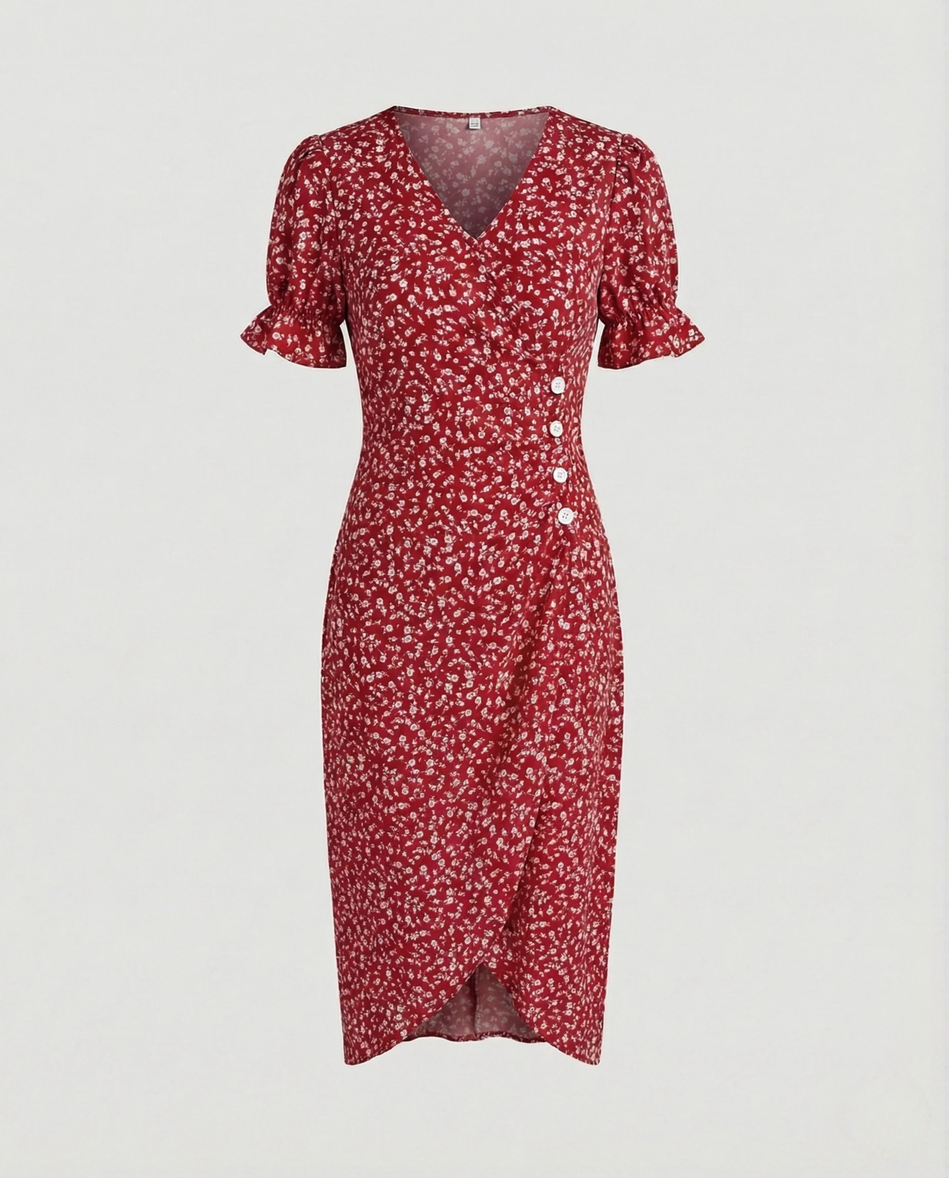 Tailliertes Midikleid Mit Puffärmeln Damen - Image 13