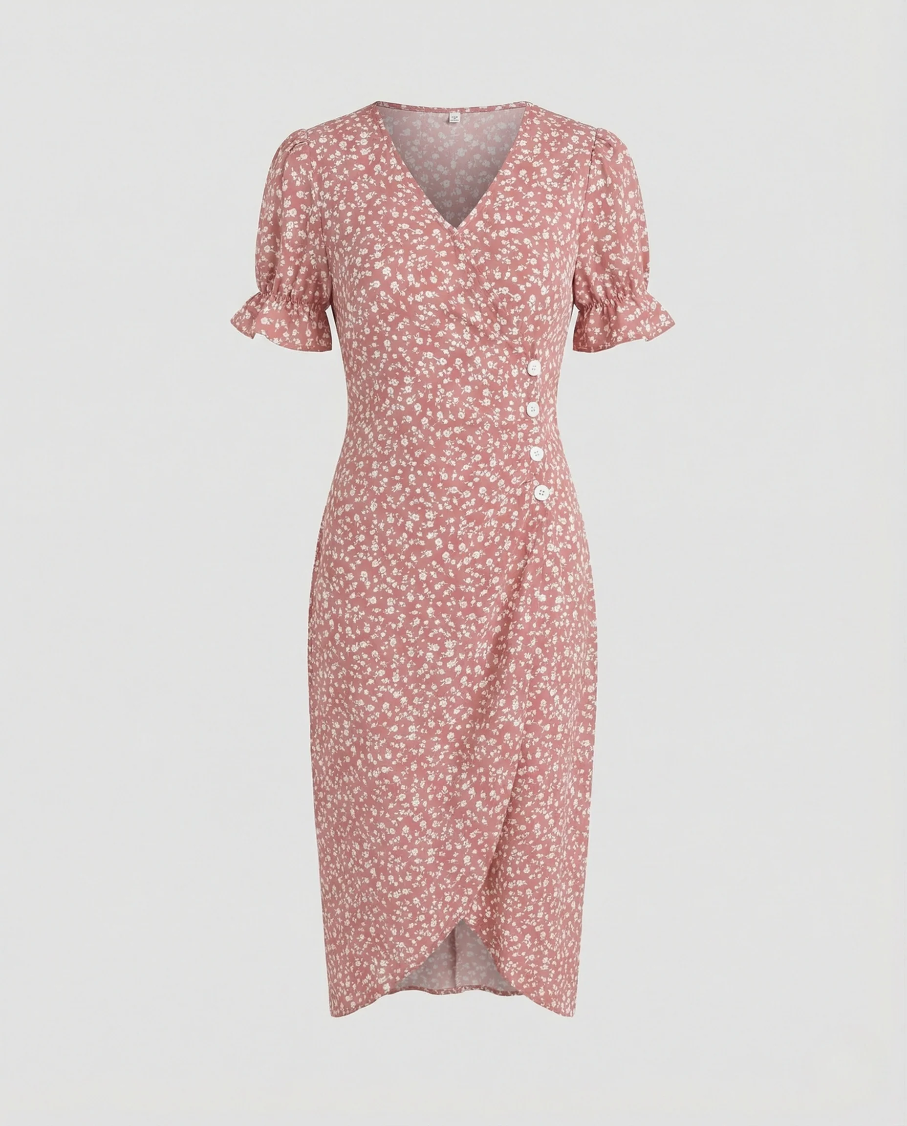 Tailliertes Midikleid Mit Puffärmeln Damen - Image 5