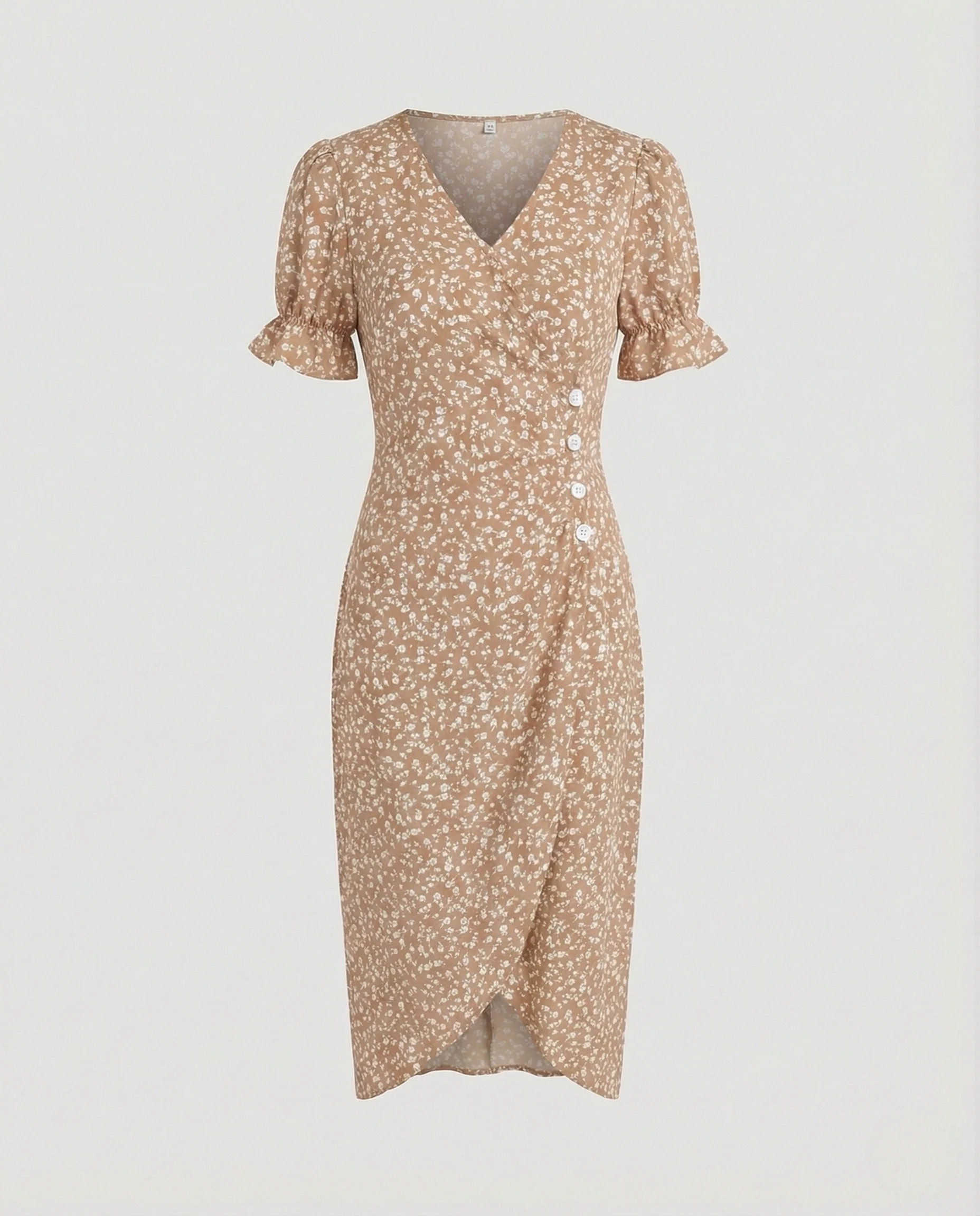 Tailliertes Midikleid Mit Puffärmeln Damen - Image 7