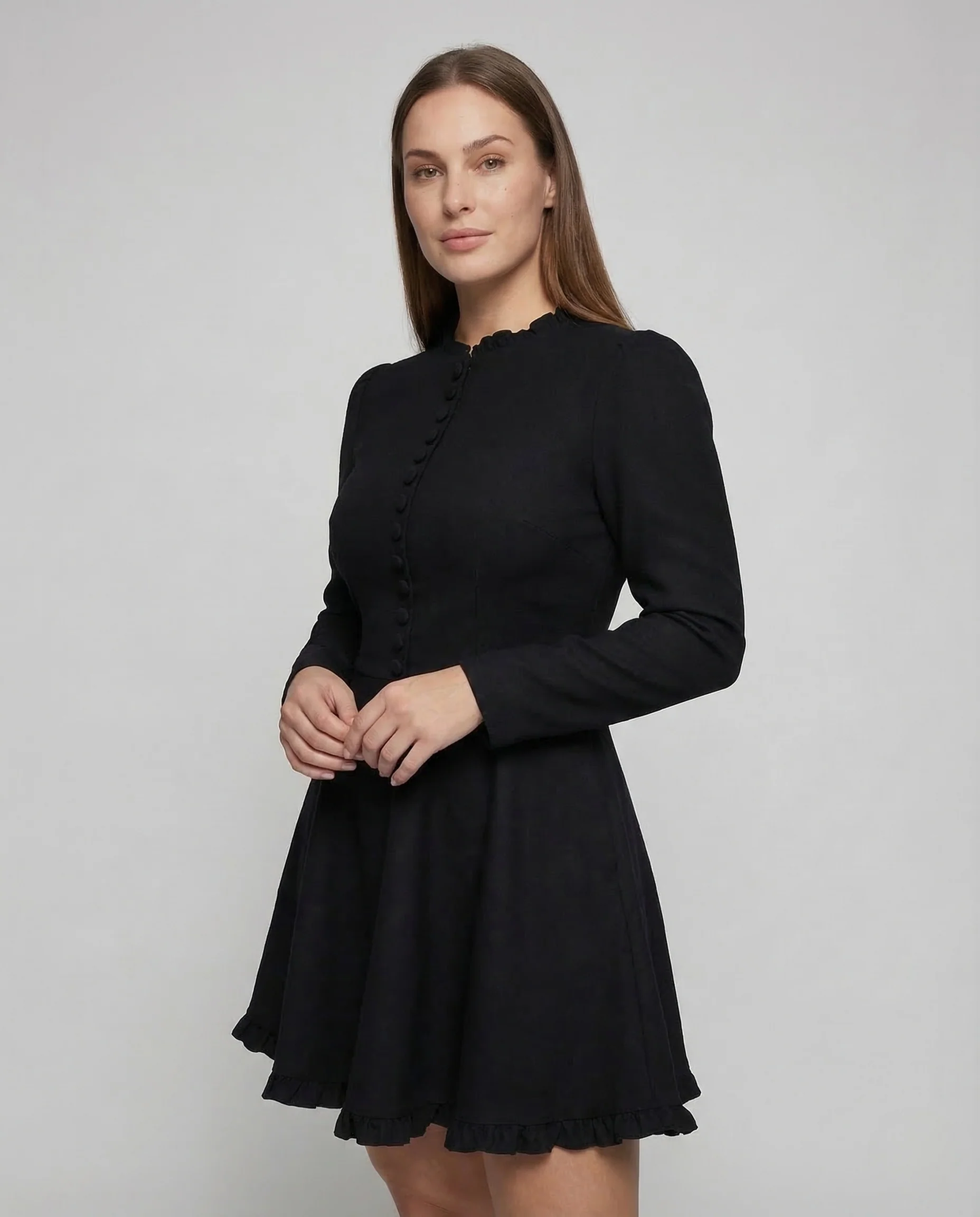 Damen Skaterkleid Rüschenkragen - Image 2