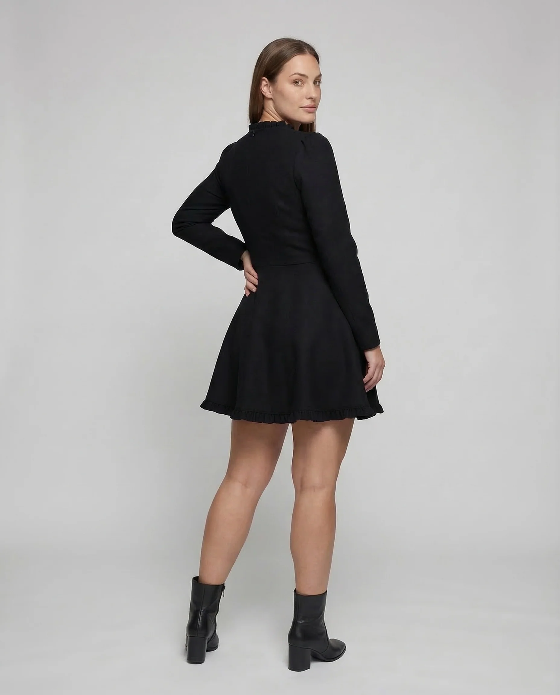 Damen Skaterkleid Rüschenkragen - Image 4
