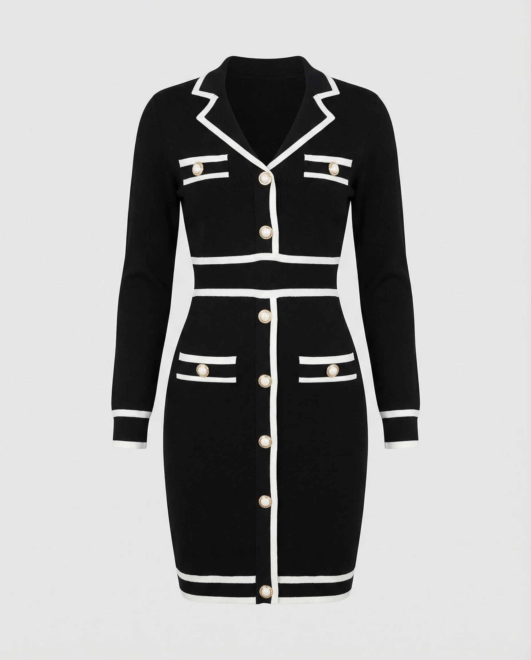 Strickkleid Im Blazer Stil Damen - Image 2