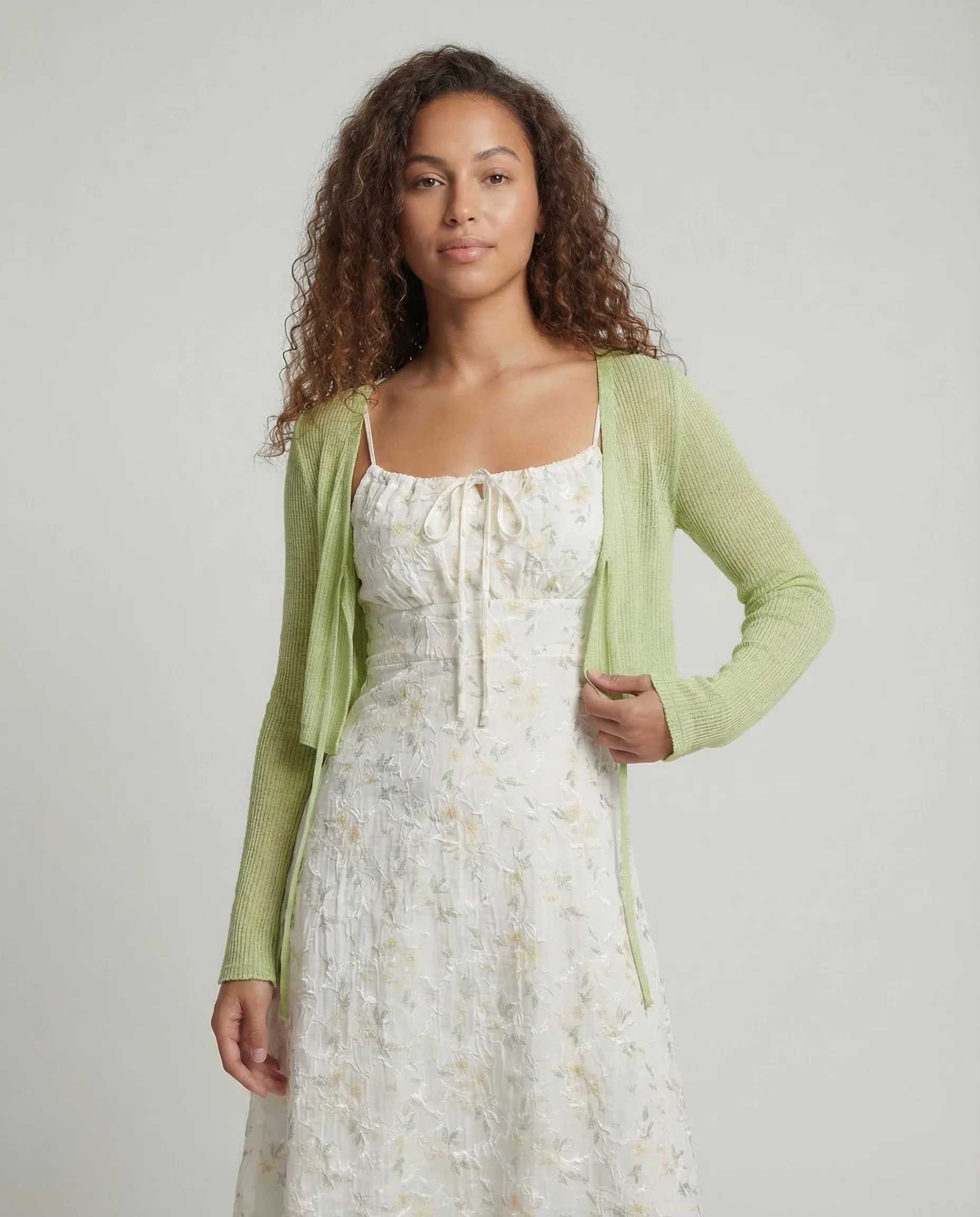 Damen Trägerkleid Floral Gerafft - Image 2