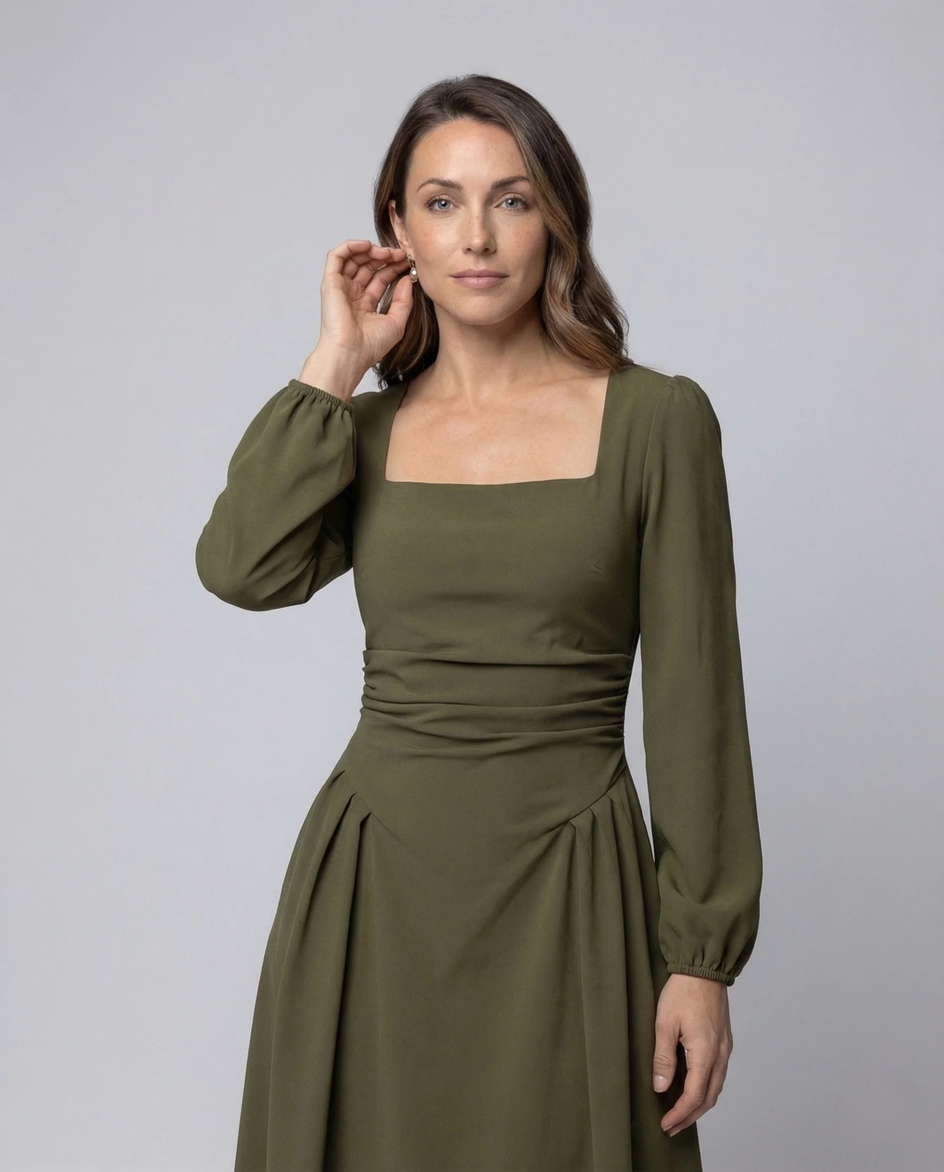 Damen Vintage Abendkleid Ballonärmel - Image 2