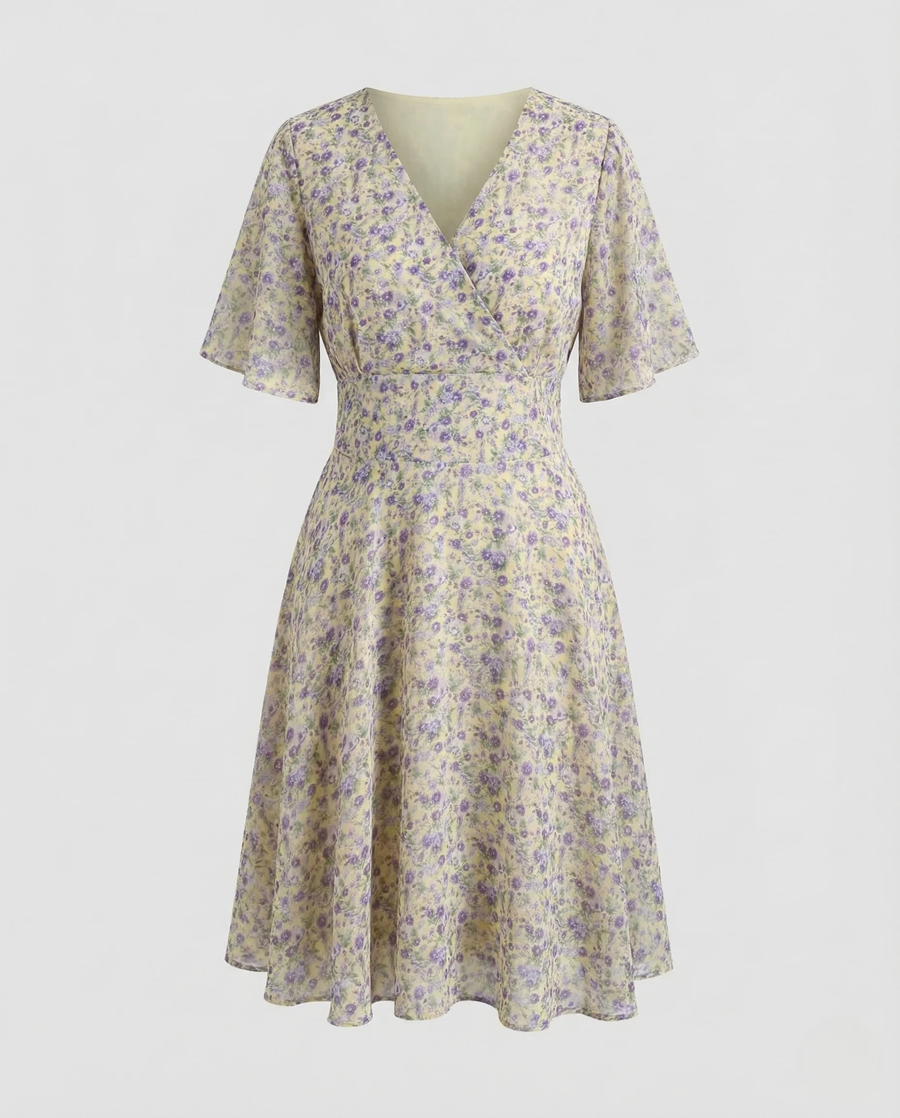 Damen Wickelkleid V Ausschnitt A Linie - Image 5