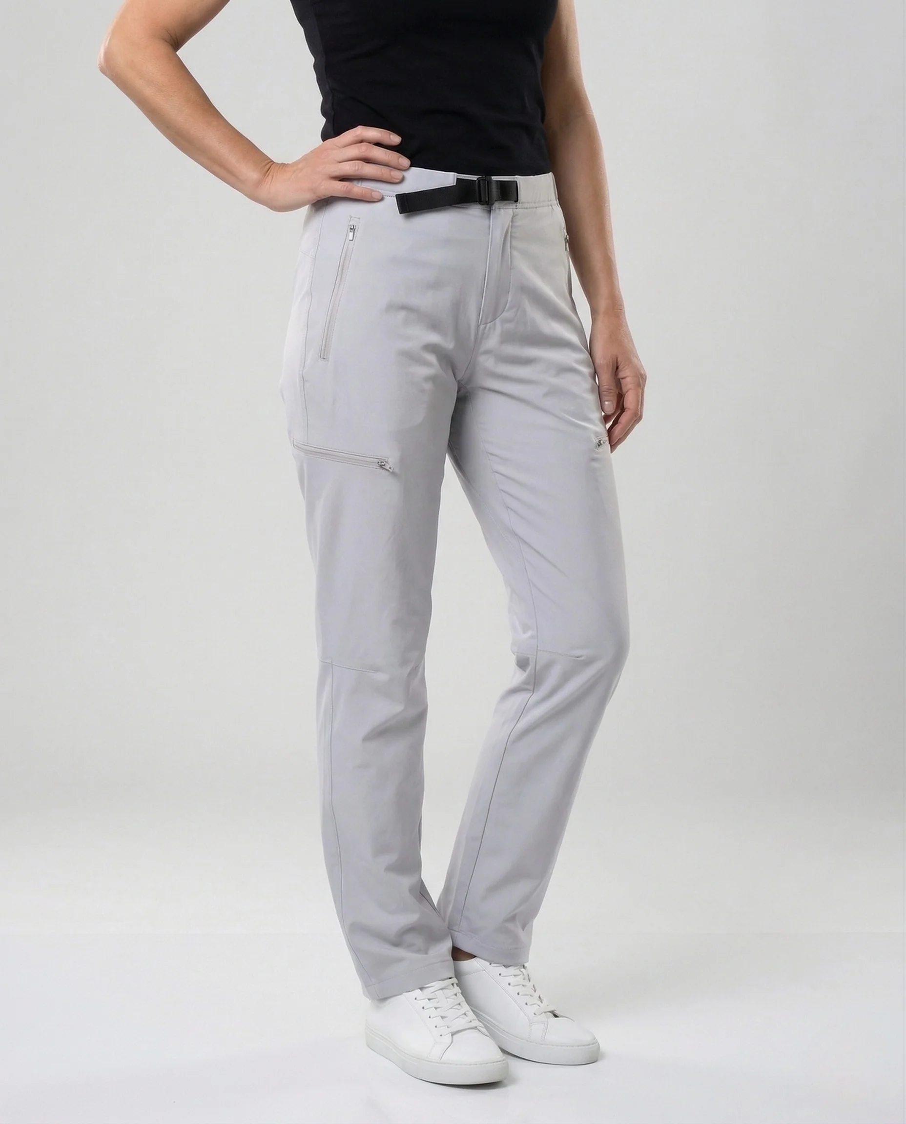Damen Utility Hose mit Gürtel & Zipper Taschen - Image 2