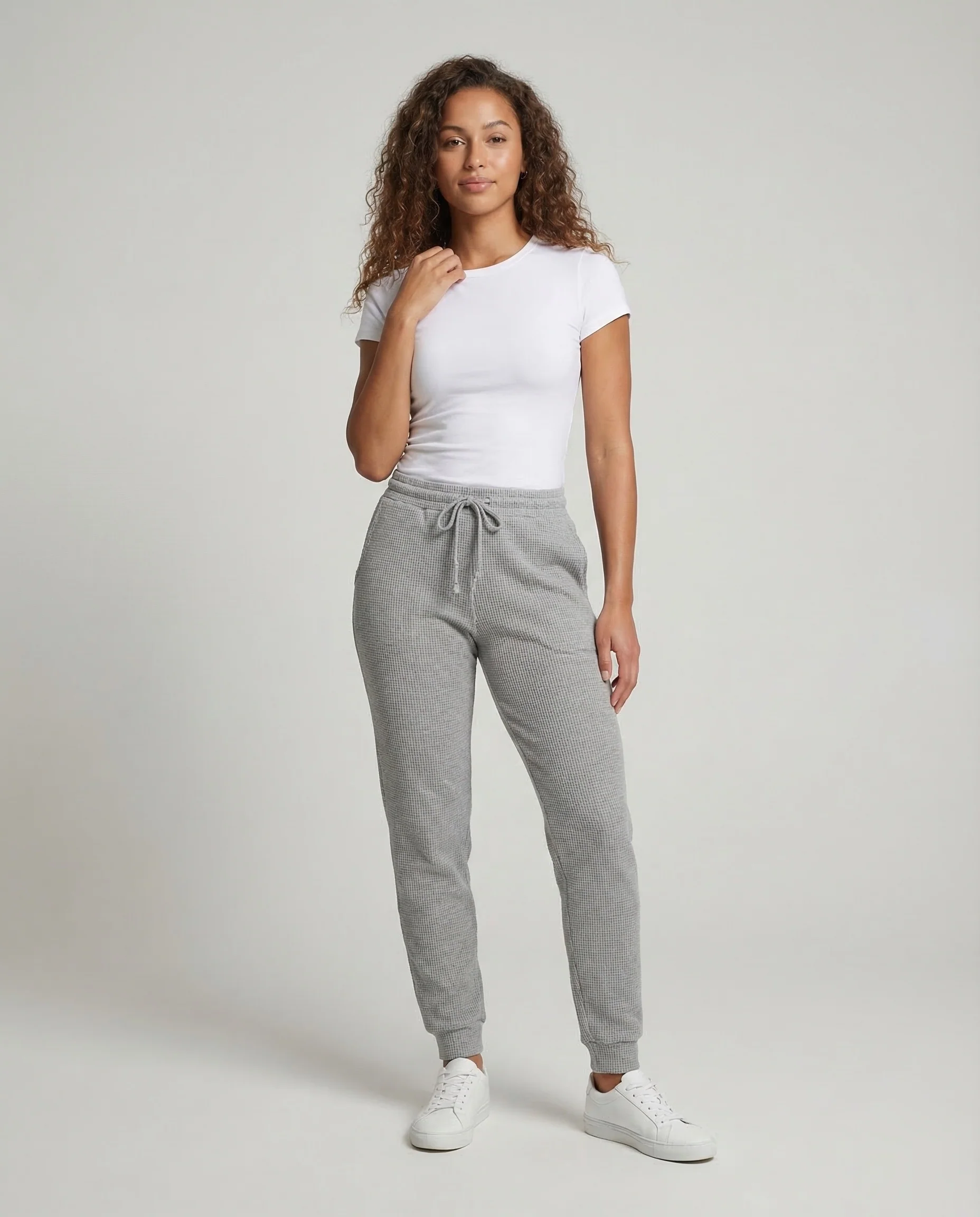 Damen Waffelstrick Jogginghose Thermo - Image 8