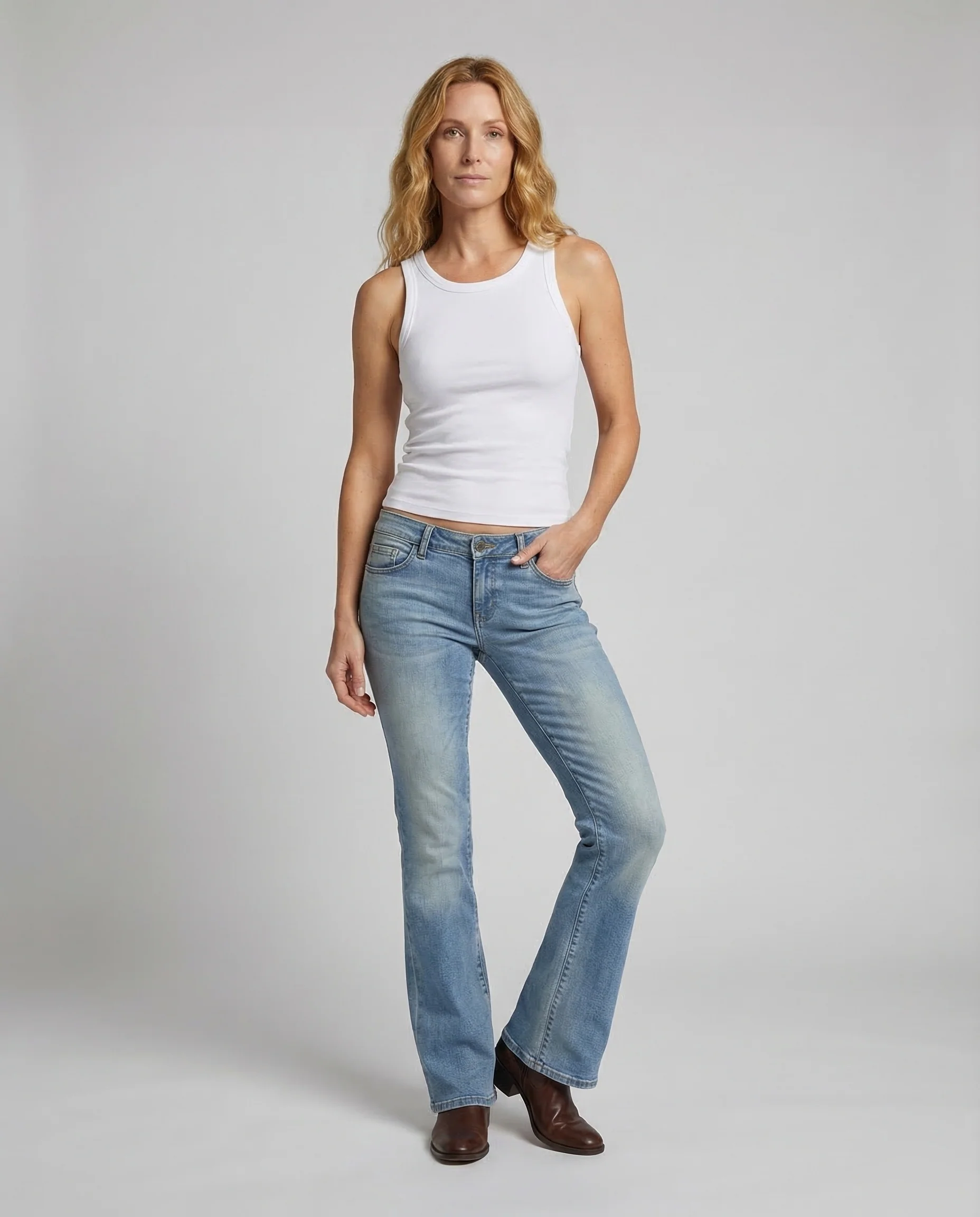 Damen Schlagjeans Low Waist