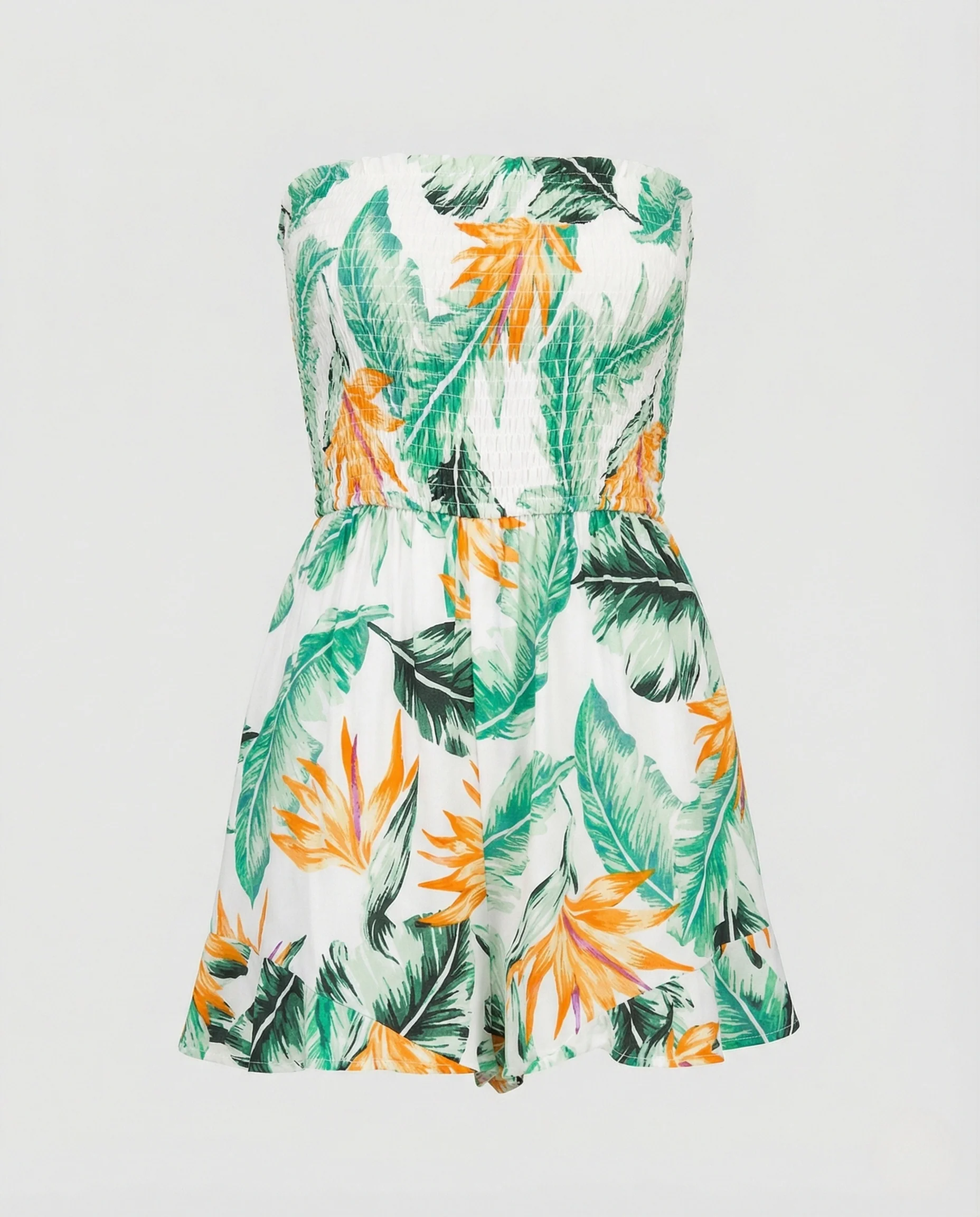Trägerloser Playsuit Damen Mit Smock - Image 5