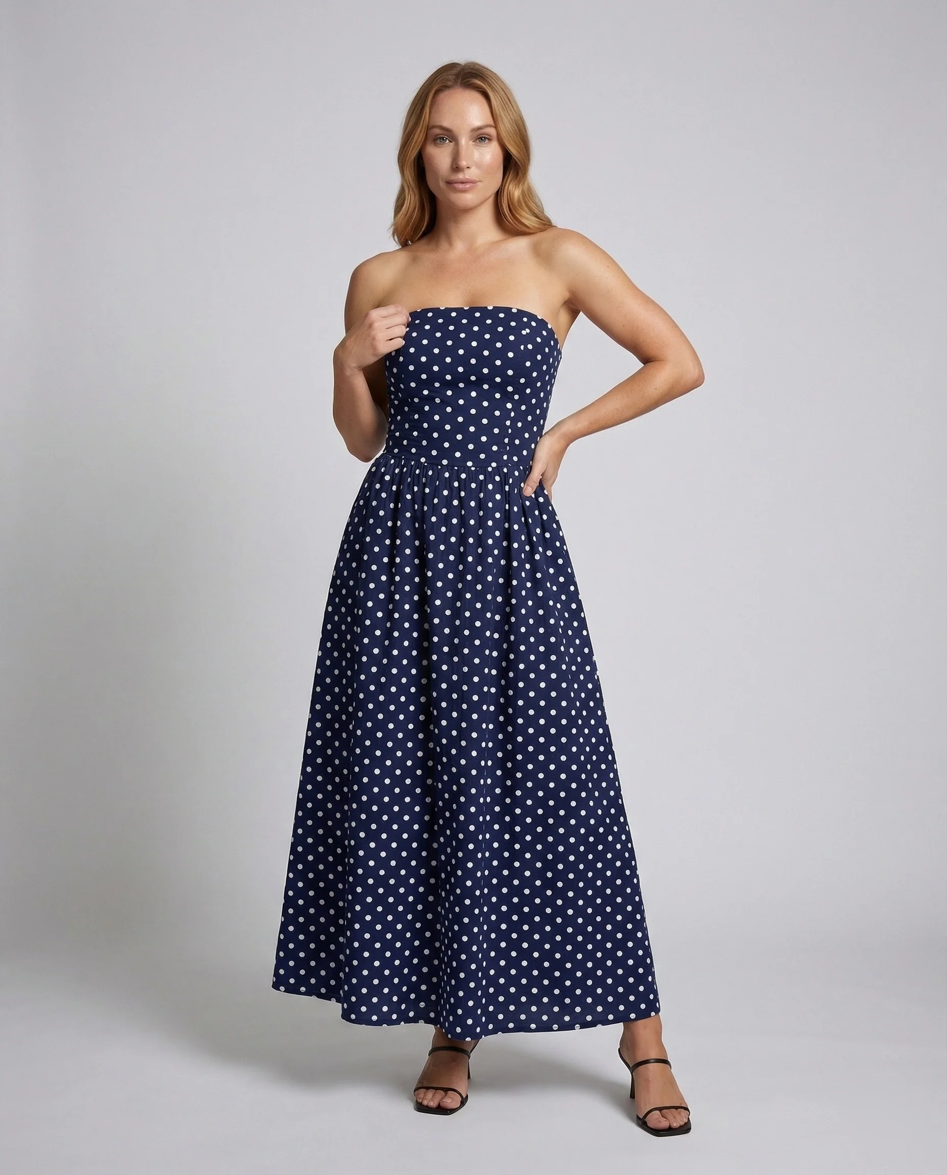 Damen Bandeau Sommerkleid Retro