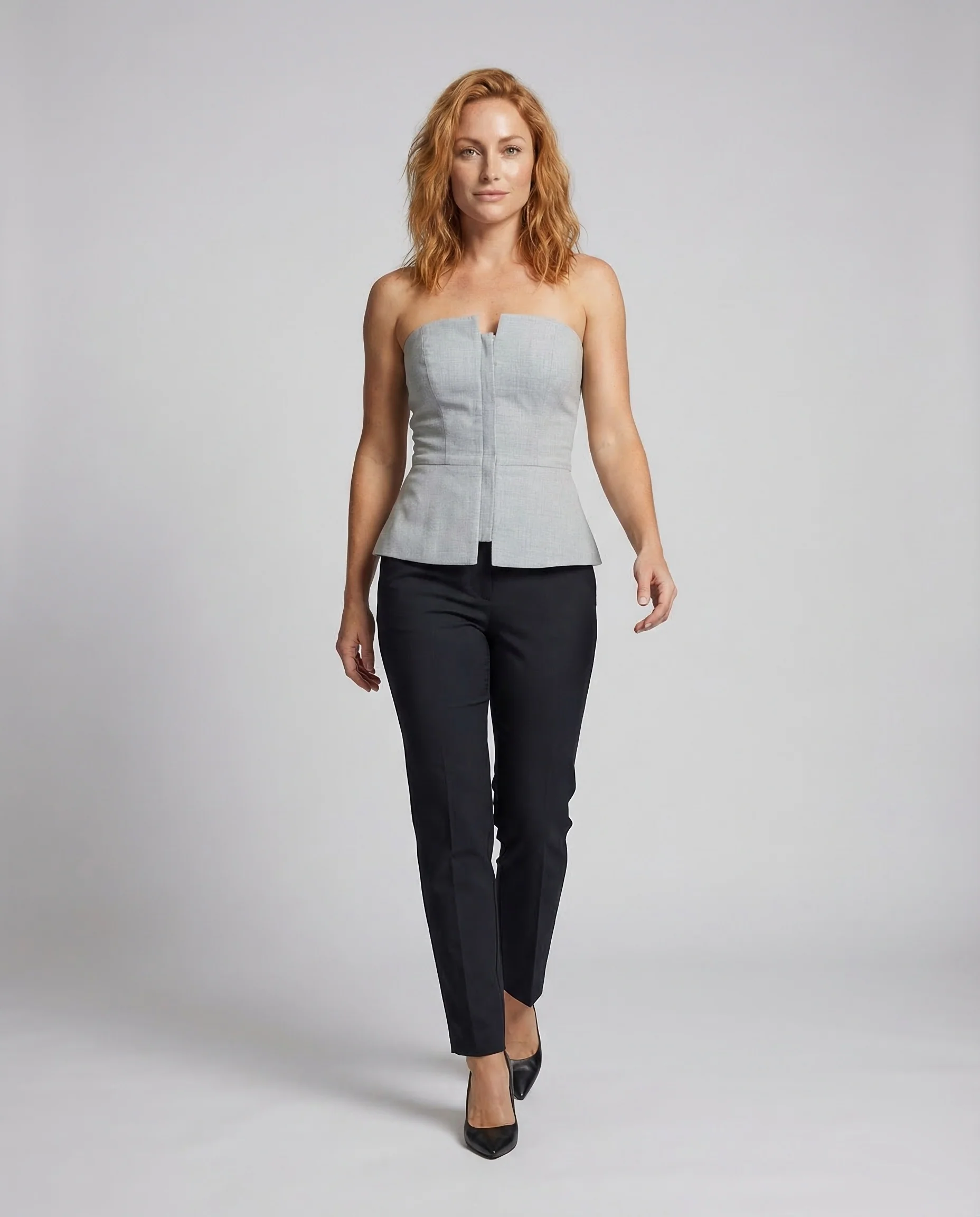 Damen Peplum Top Trägerlos