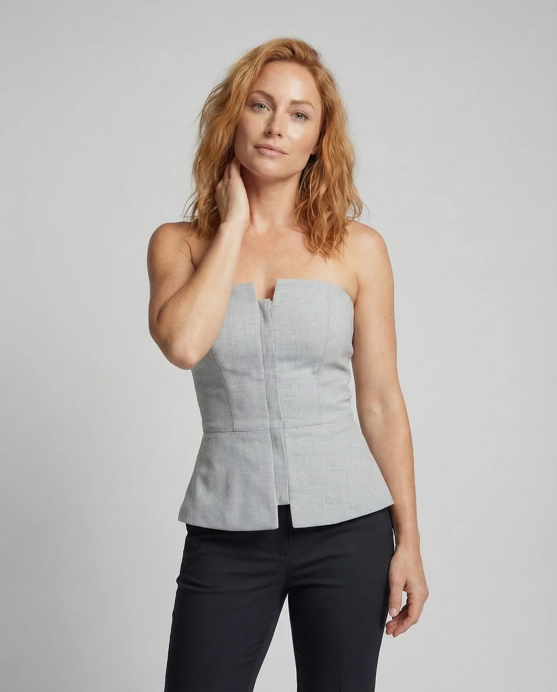 Damen Peplum Top Trägerlos - Image 2